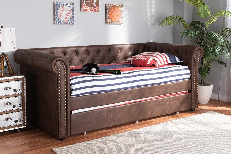 Mabelle Modern and Contemporary Faux Leather Upholstered Daybed