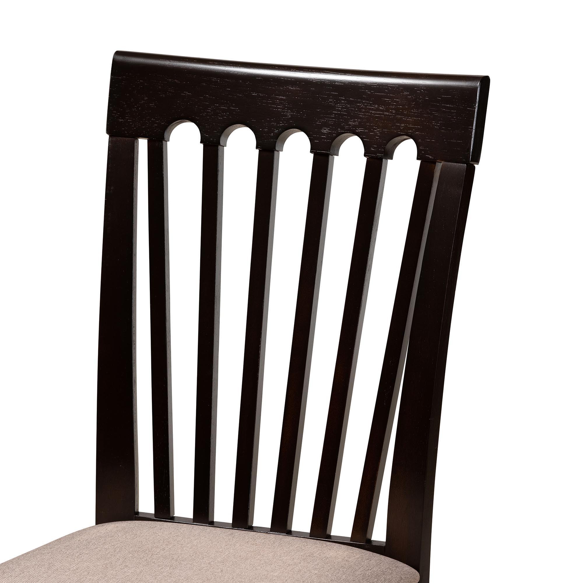 Bailey Modern Sand Fabric and Finished Wood 5-Piece Dining Set