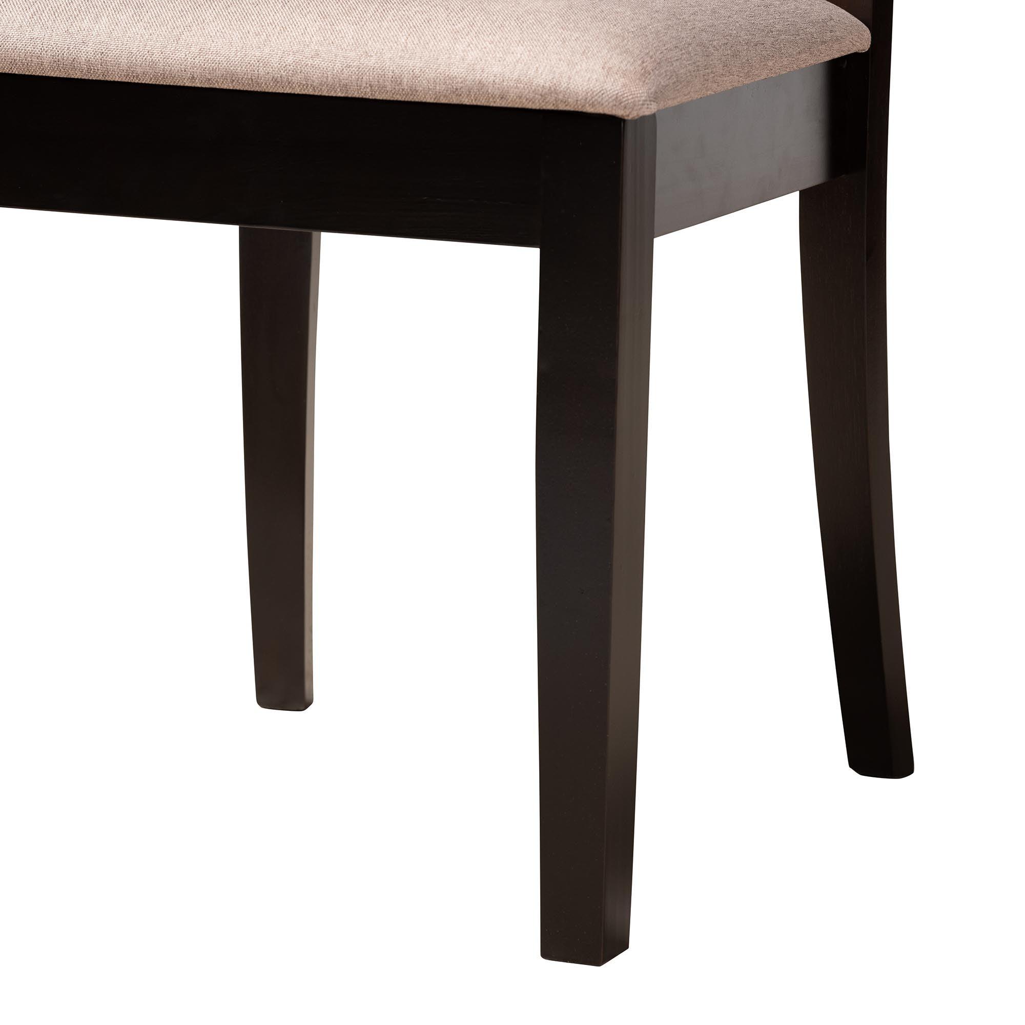 Bailey Modern Sand Fabric and Finished Wood 5-Piece Dining Set