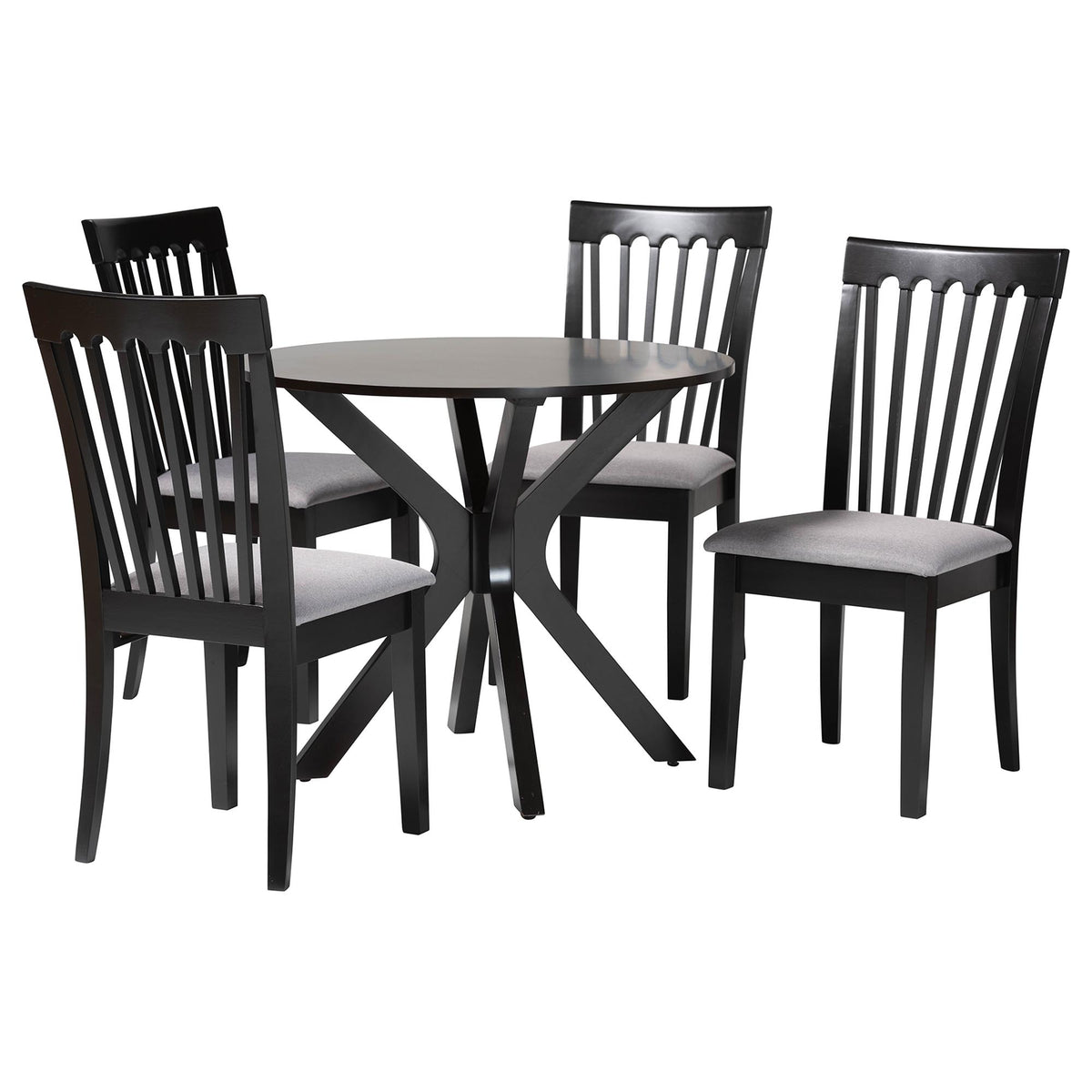 Lore Modern Fabric and Wood 5-Piece Dining Set