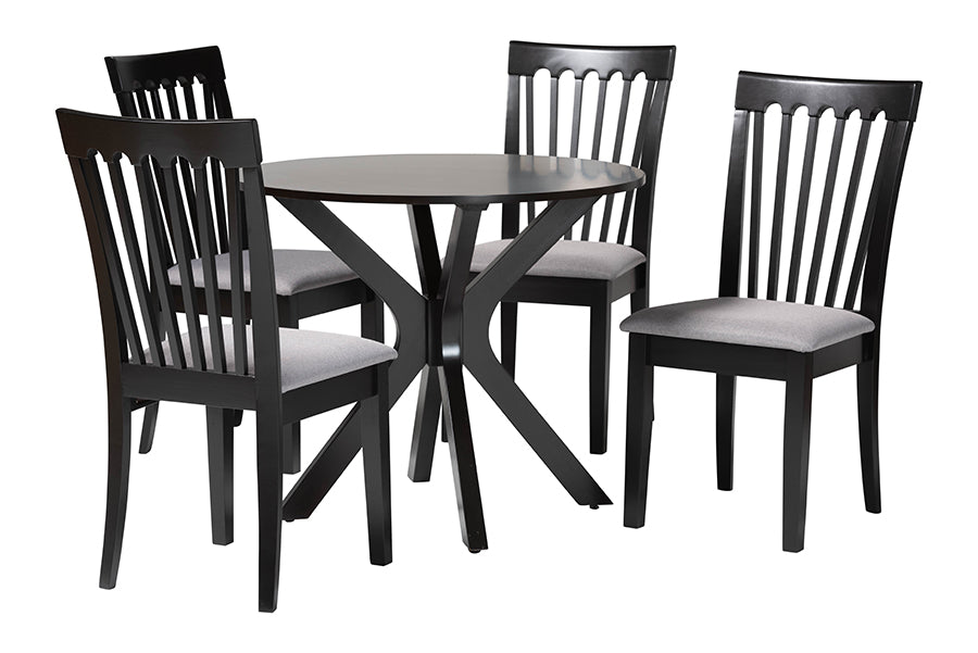 Lore Modern Fabric and Wood 5-Piece Dining Set