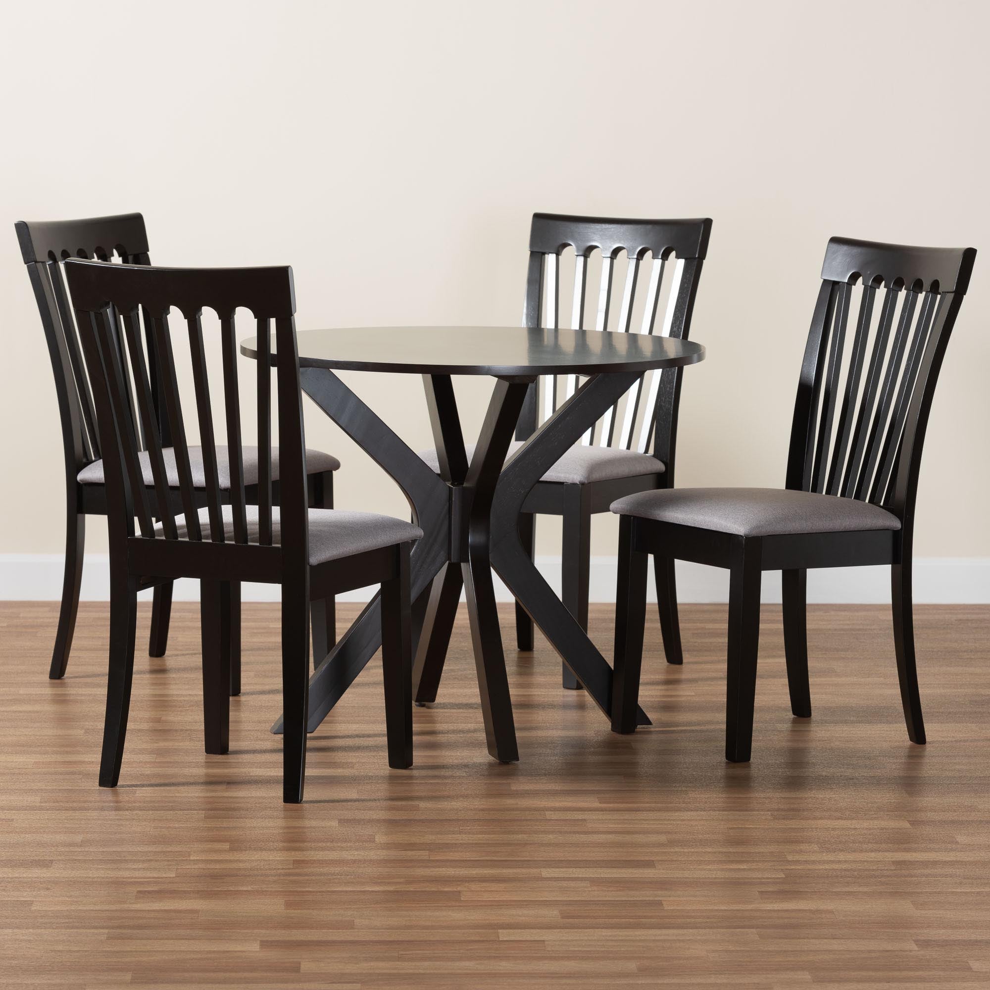 Lore Modern Fabric and Wood 5-Piece Dining Set