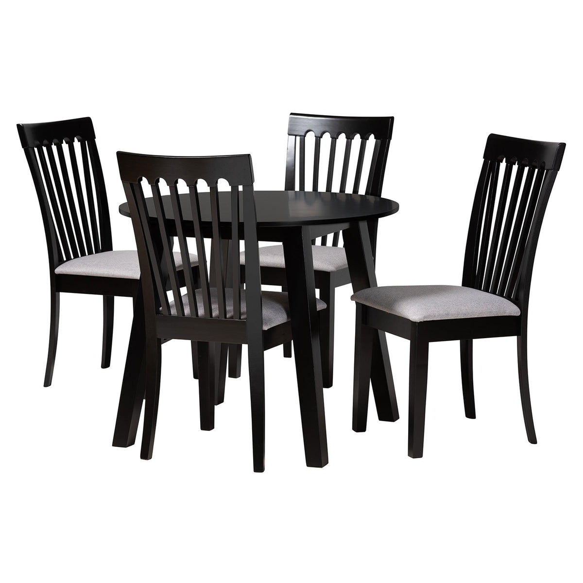 Nina Modern Fabric and Espresso Finished Wood 5-Piece Dining Set
