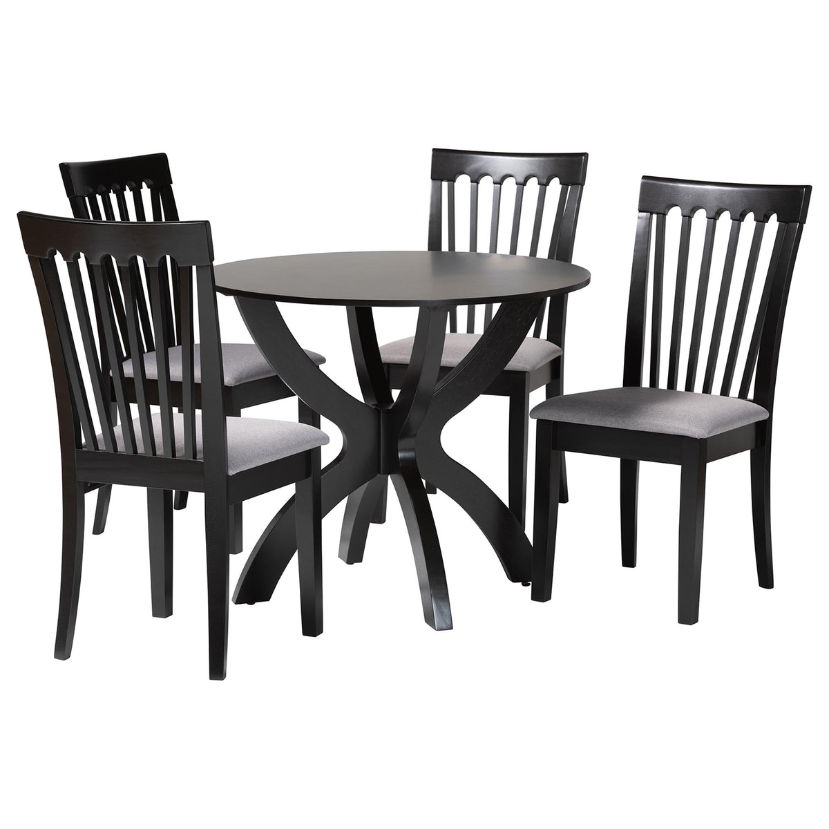 Bailey Modern Fabric and Finished Wood 5-Piece Dining Set
