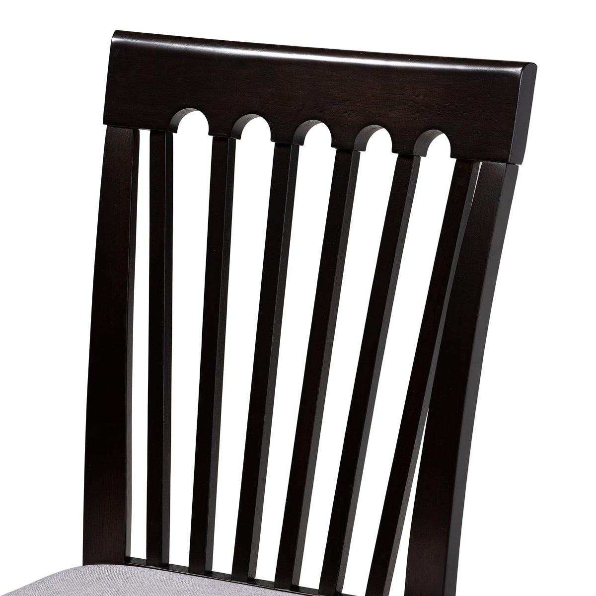 Minette Modern and Contemporary Fabric Upholstered Espresso Finished Wood 5-Piece Dining Set