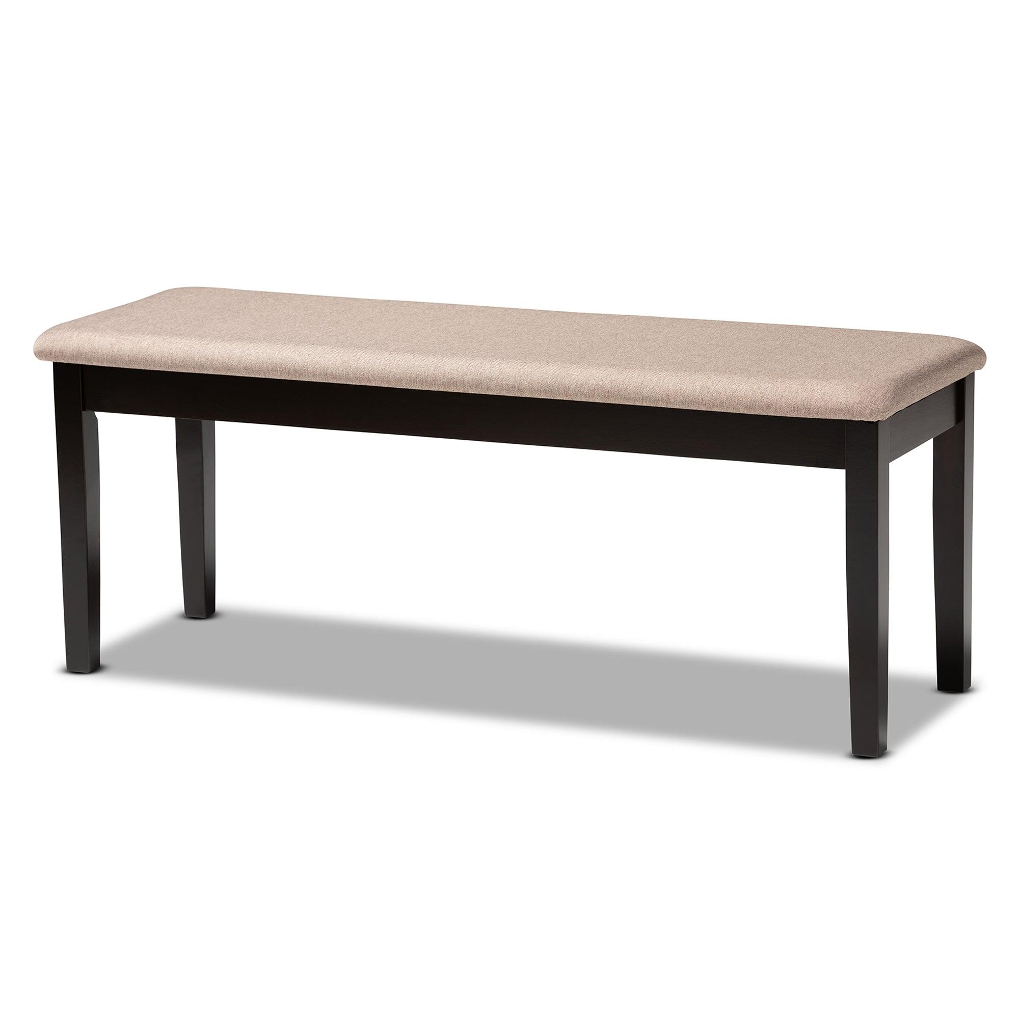 Bennett Modern and Contemporary Sand Fabric Upholstered and Finished Wood 6-Piece Dining Set