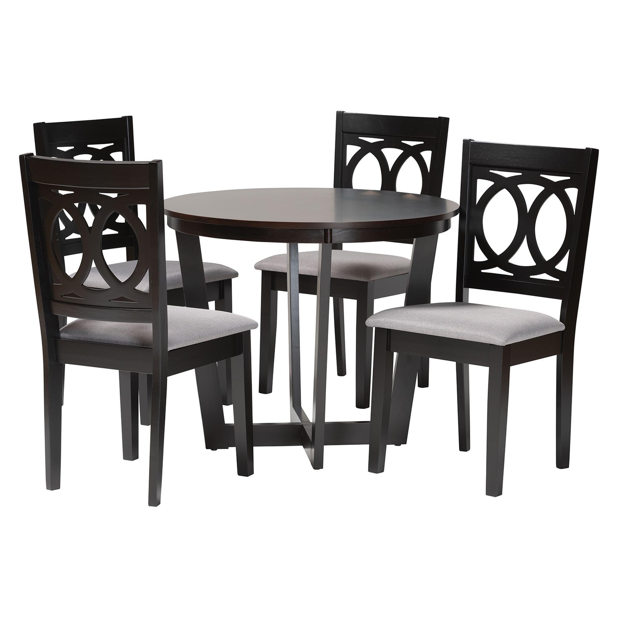Kara Modern and Finished Wood 5-Piece Dining Set