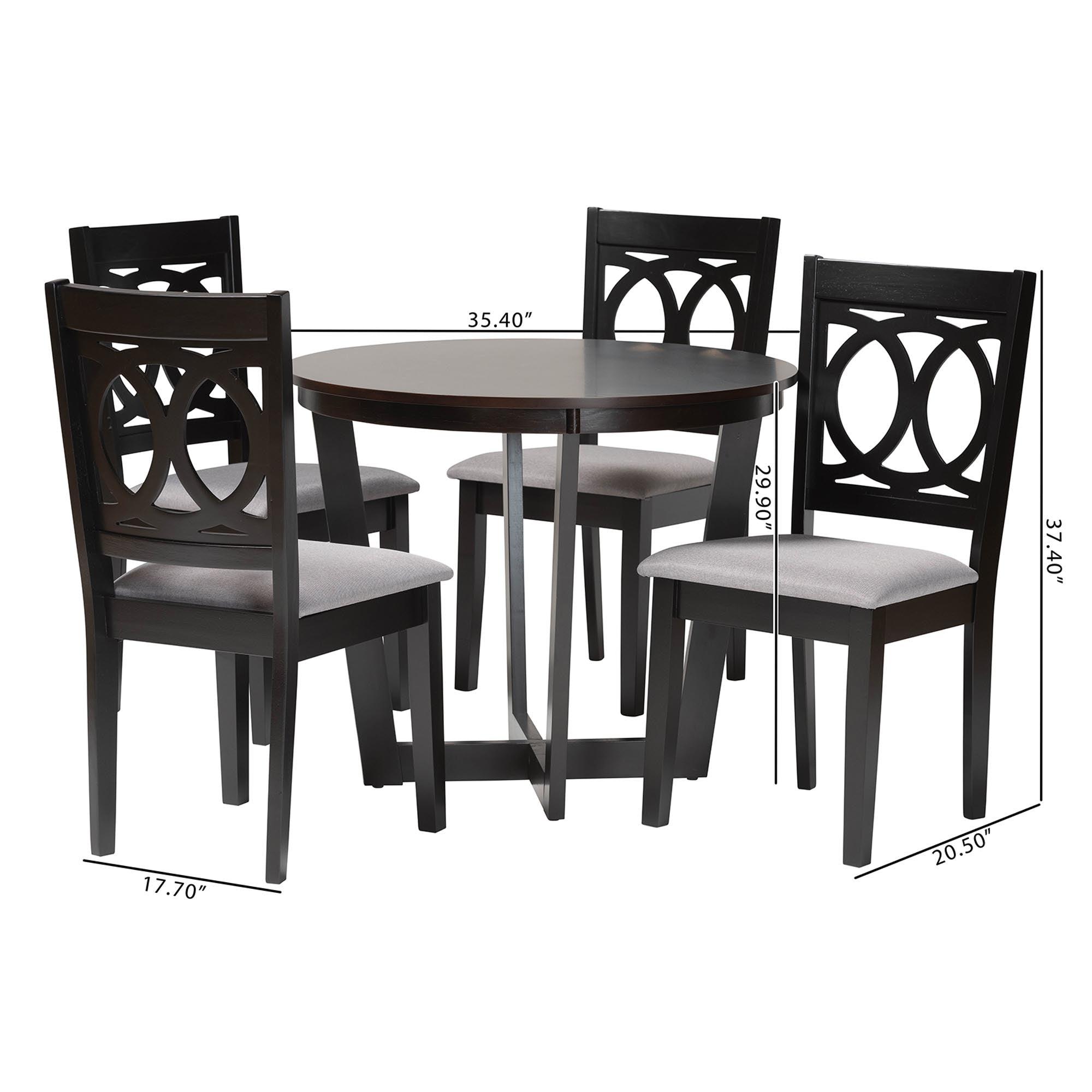 Kara Modern and Finished Wood 5-Piece Dining Set