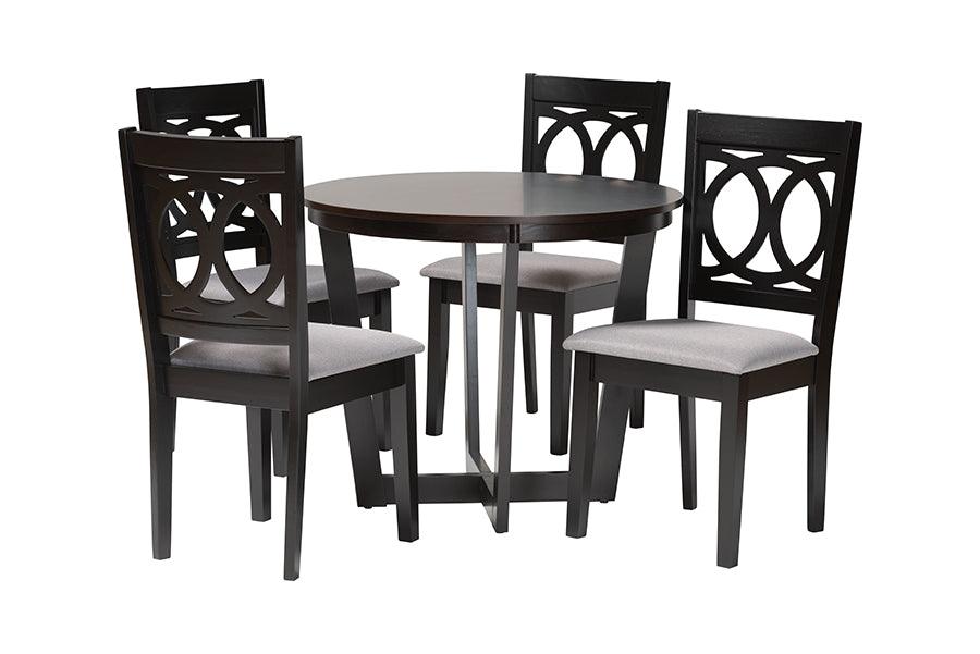 Kara Modern and Finished Wood 5-Piece Dining Set