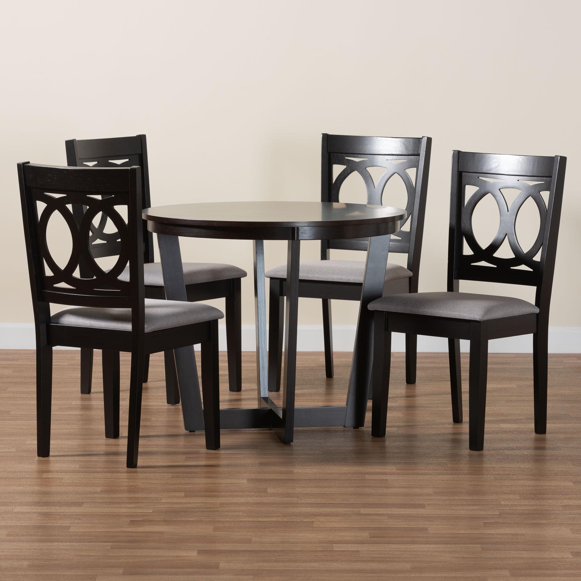 Kara Modern and Finished Wood 5-Piece Dining Set