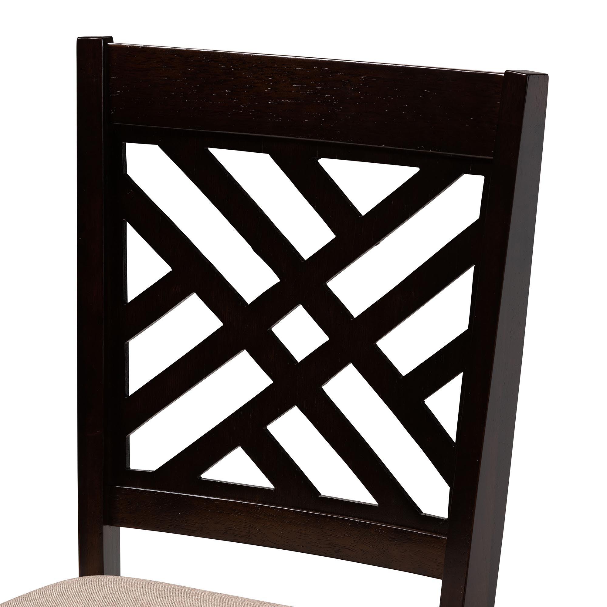 Alena Modern Sand Fabric and Finished Wood 5-Piece Dining Set