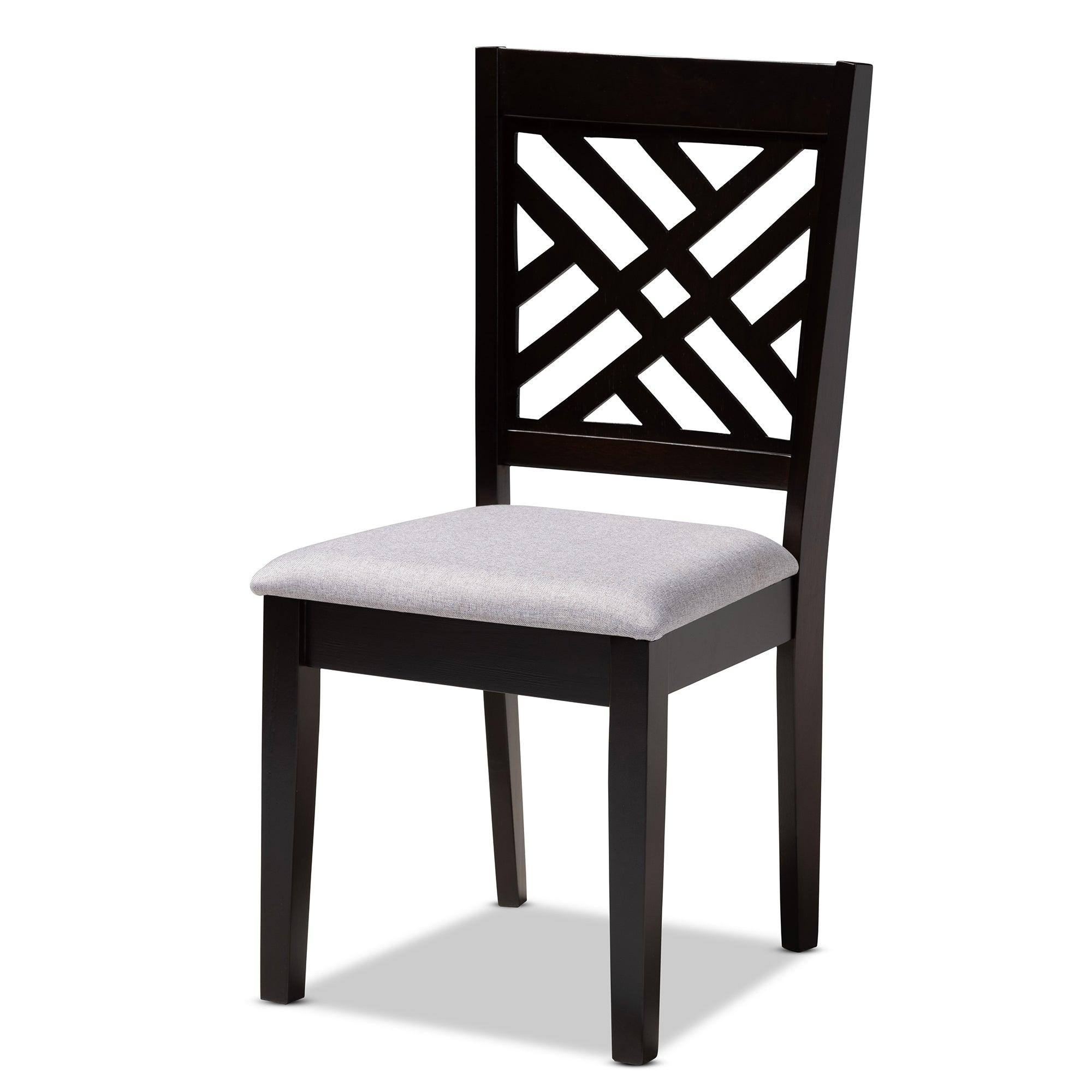 Gustavo Modern and Contemporary Fabric Upholstered and Finished Wood 6-Piece Dining Set