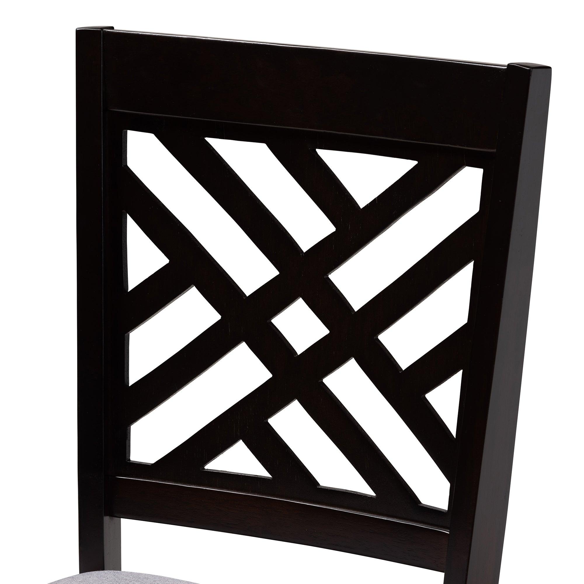 Gustavo Modern and Contemporary Fabric Upholstered and Finished Wood 6-Piece Dining Set