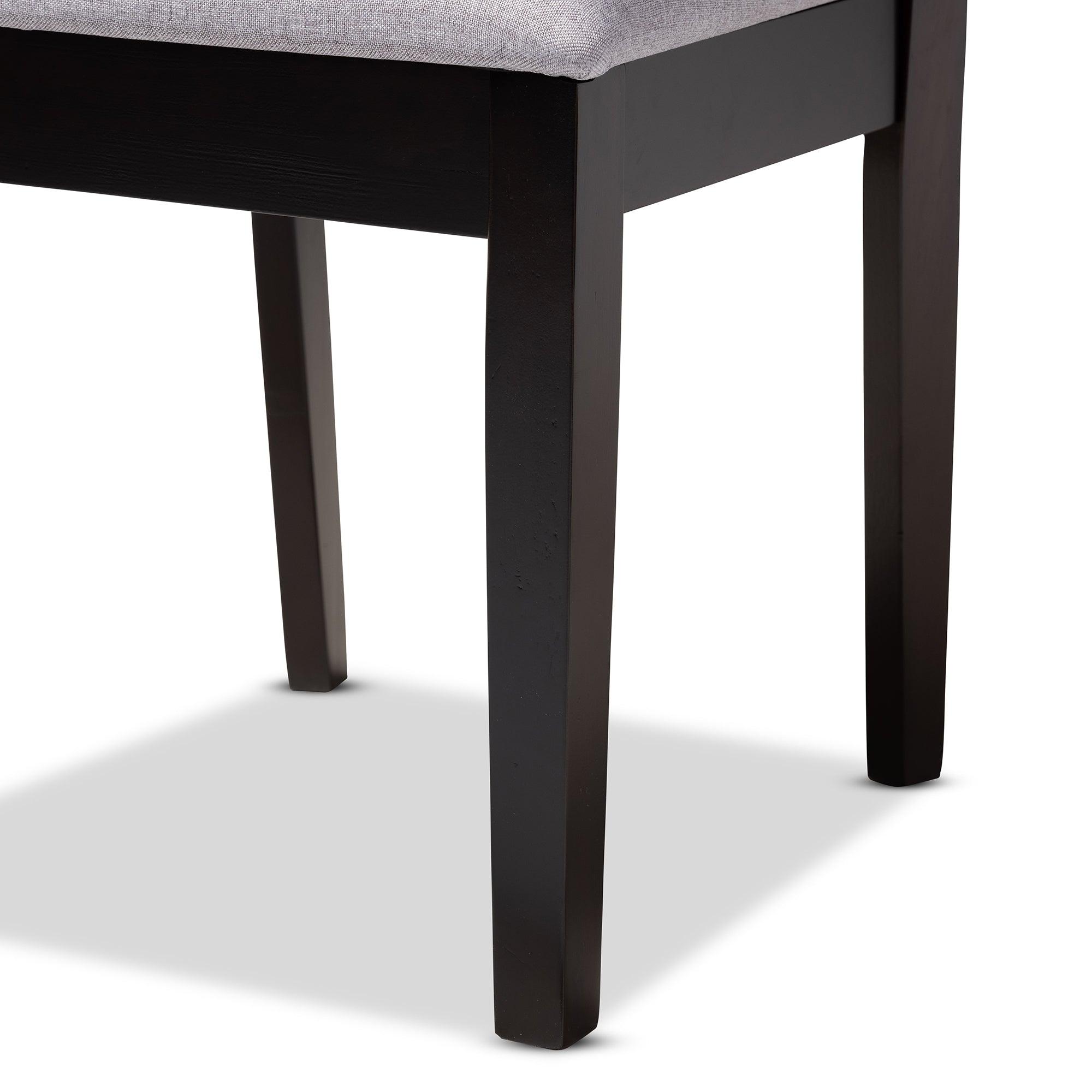 Gustavo Modern and Contemporary Fabric Upholstered and Finished Wood 6-Piece Dining Set