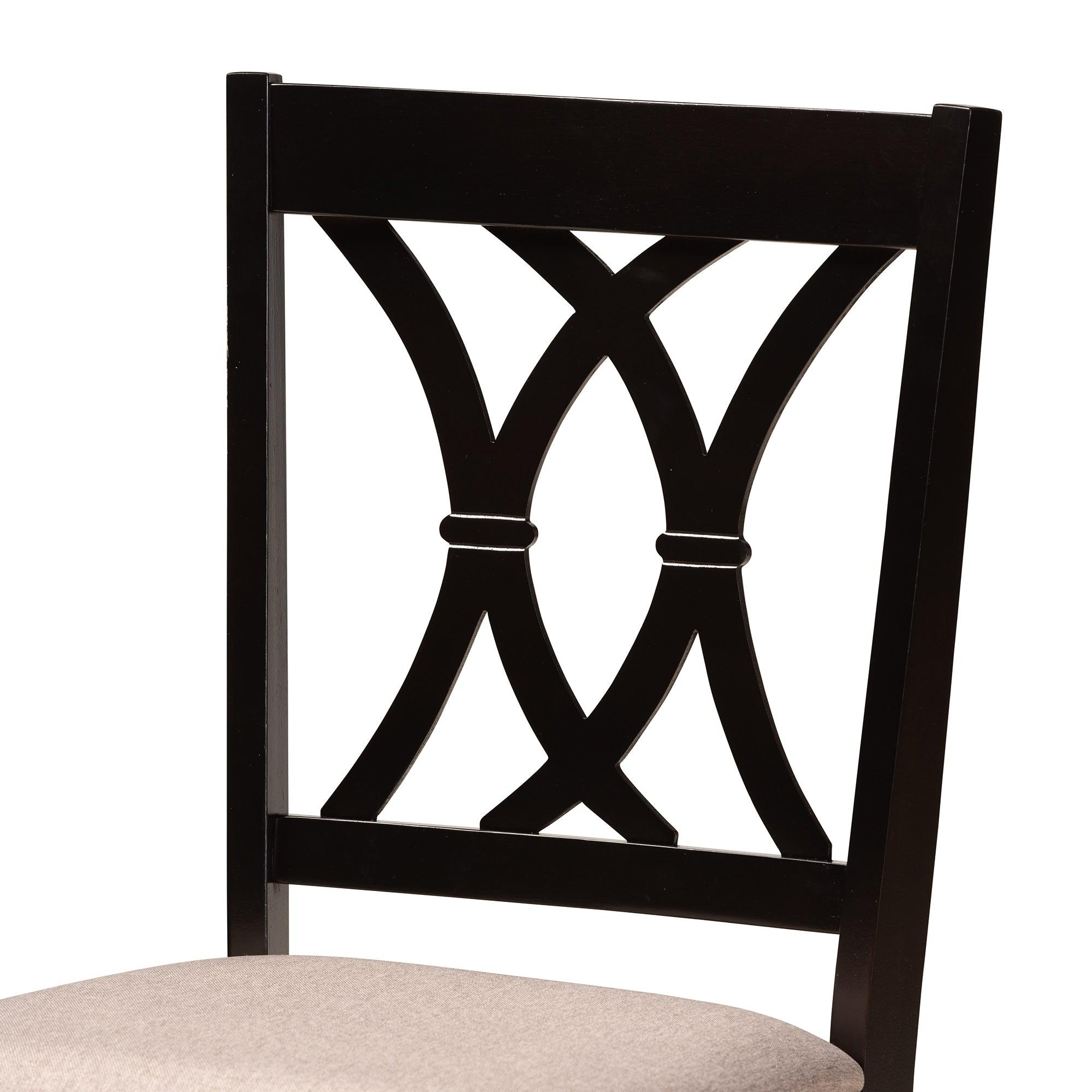 Millie Modern and Contemporary Sand Fabric Upholstered and Finished Wood 5-Piece Dining Set