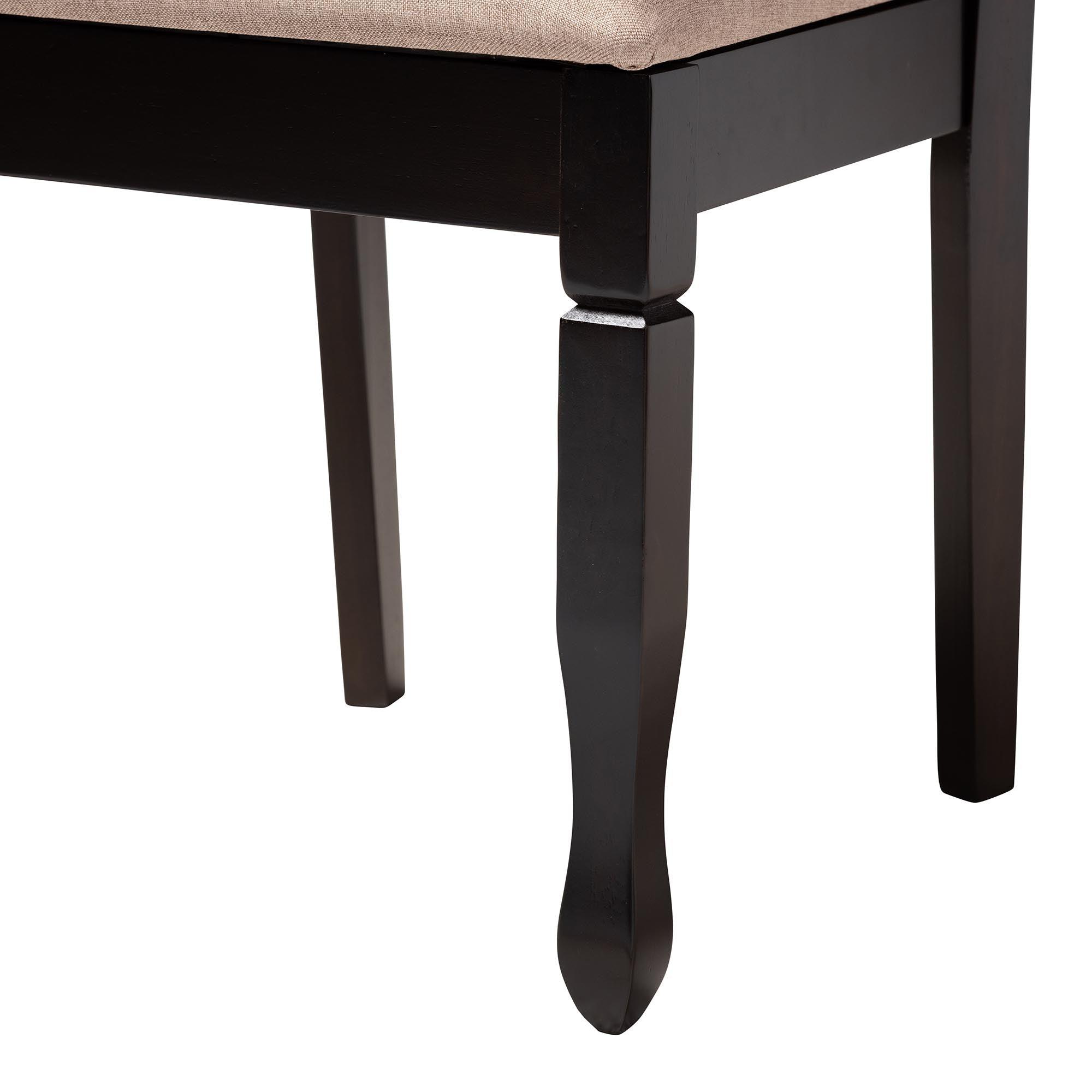 Irene Modern Sand Fabric and Finished Wood 5-Piece Dining Set