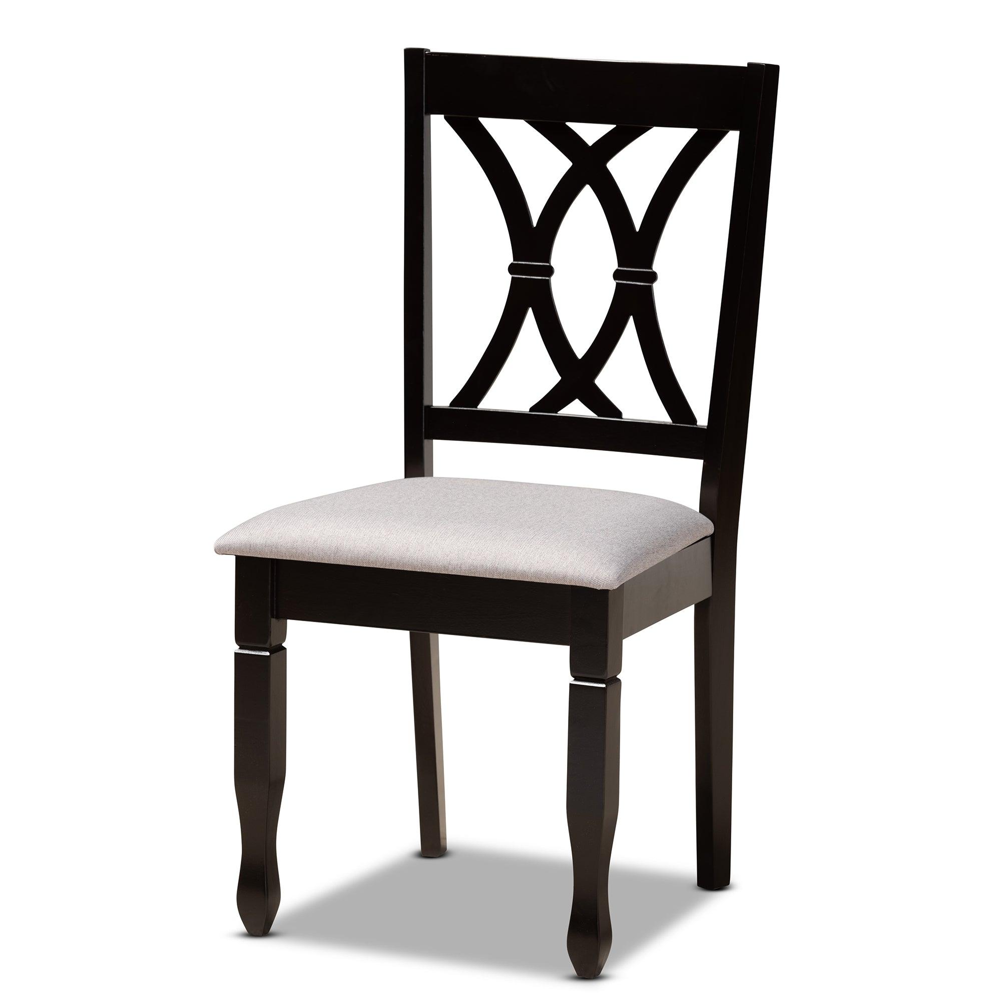 Millie Modern and Contemporary Fabric Upholstered and Finished Wood 5-Piece Dining Set