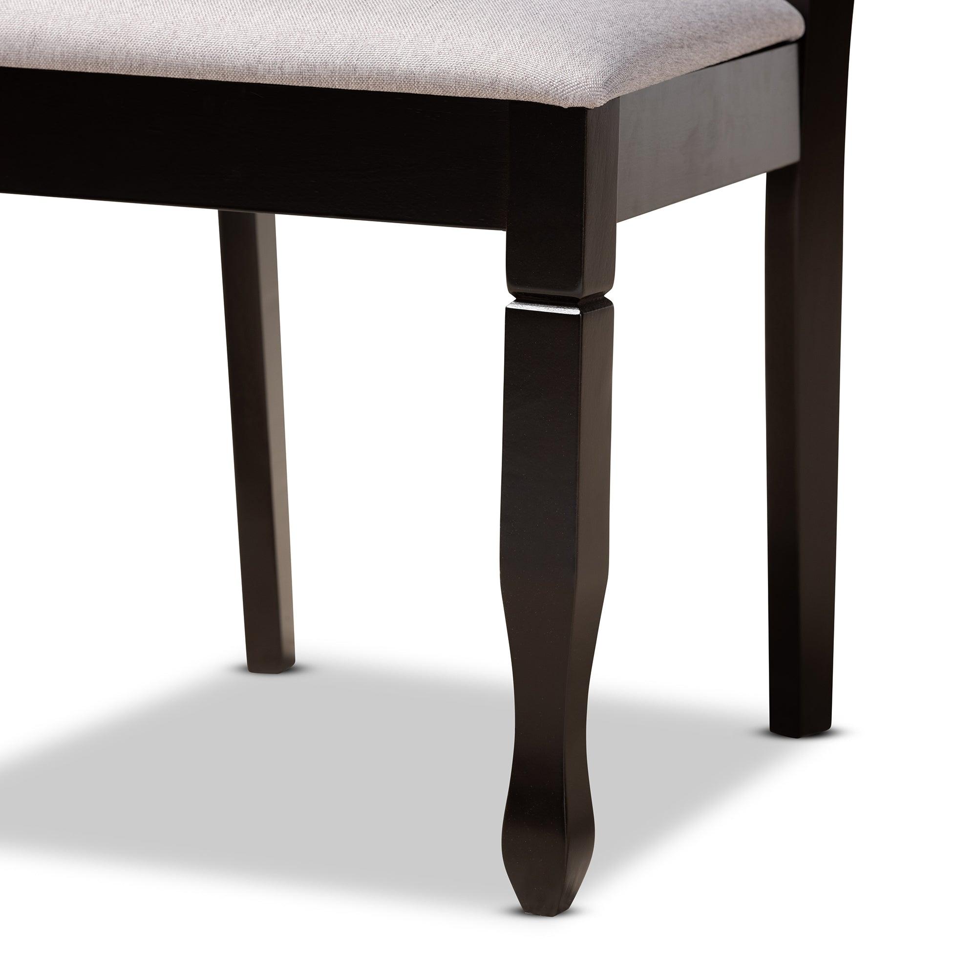 Millie Modern and Contemporary Fabric Upholstered and Finished Wood 5-Piece Dining Set