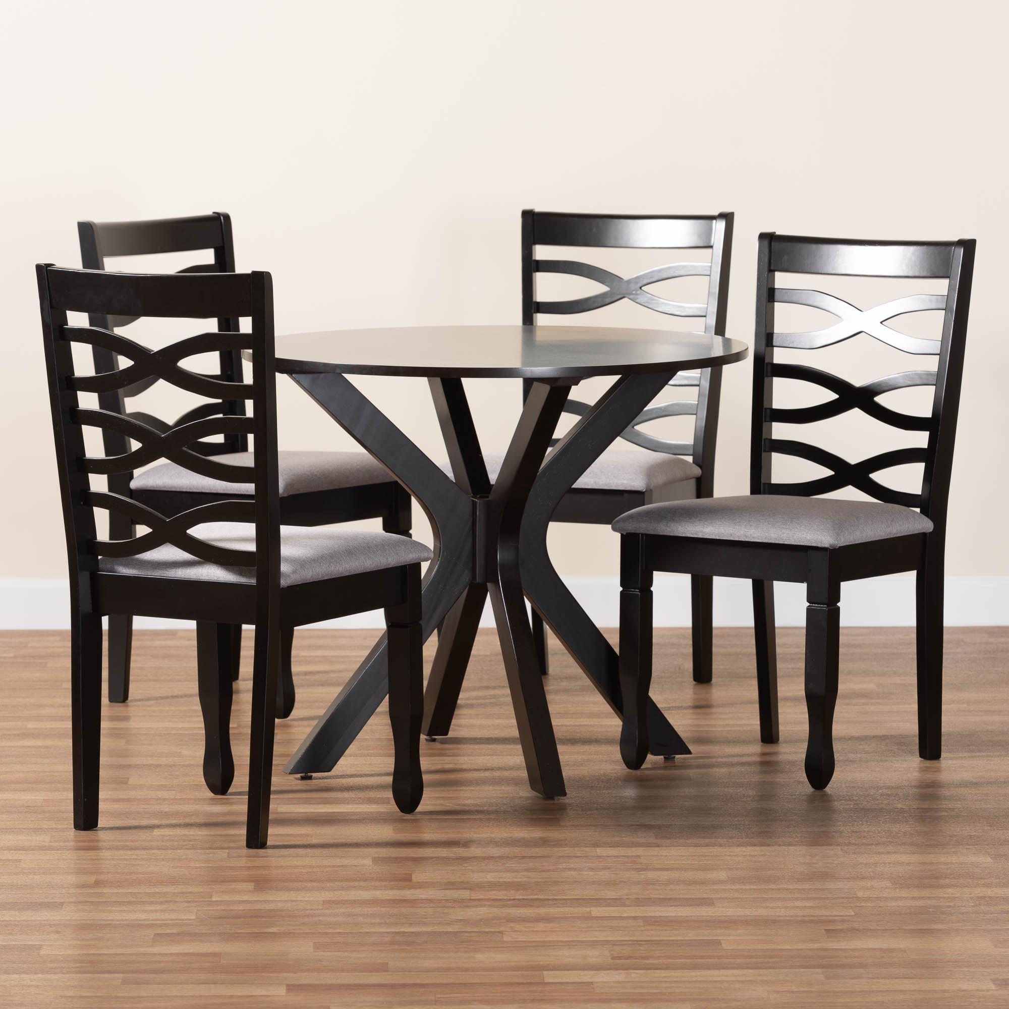 Mila Modern Fabric and Finished Wood 5-Piece Dining Set