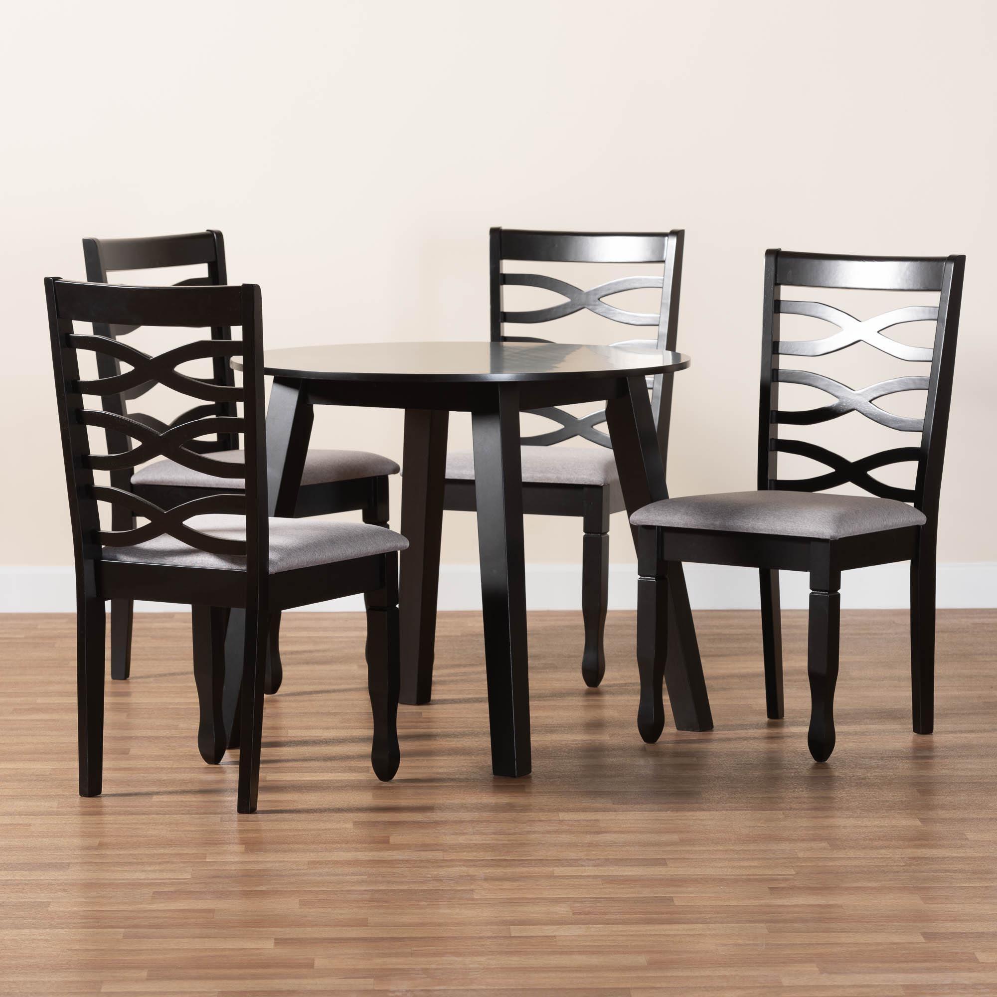 Darina Modern Fabric and Finished Wood 5-Piece Dining Set