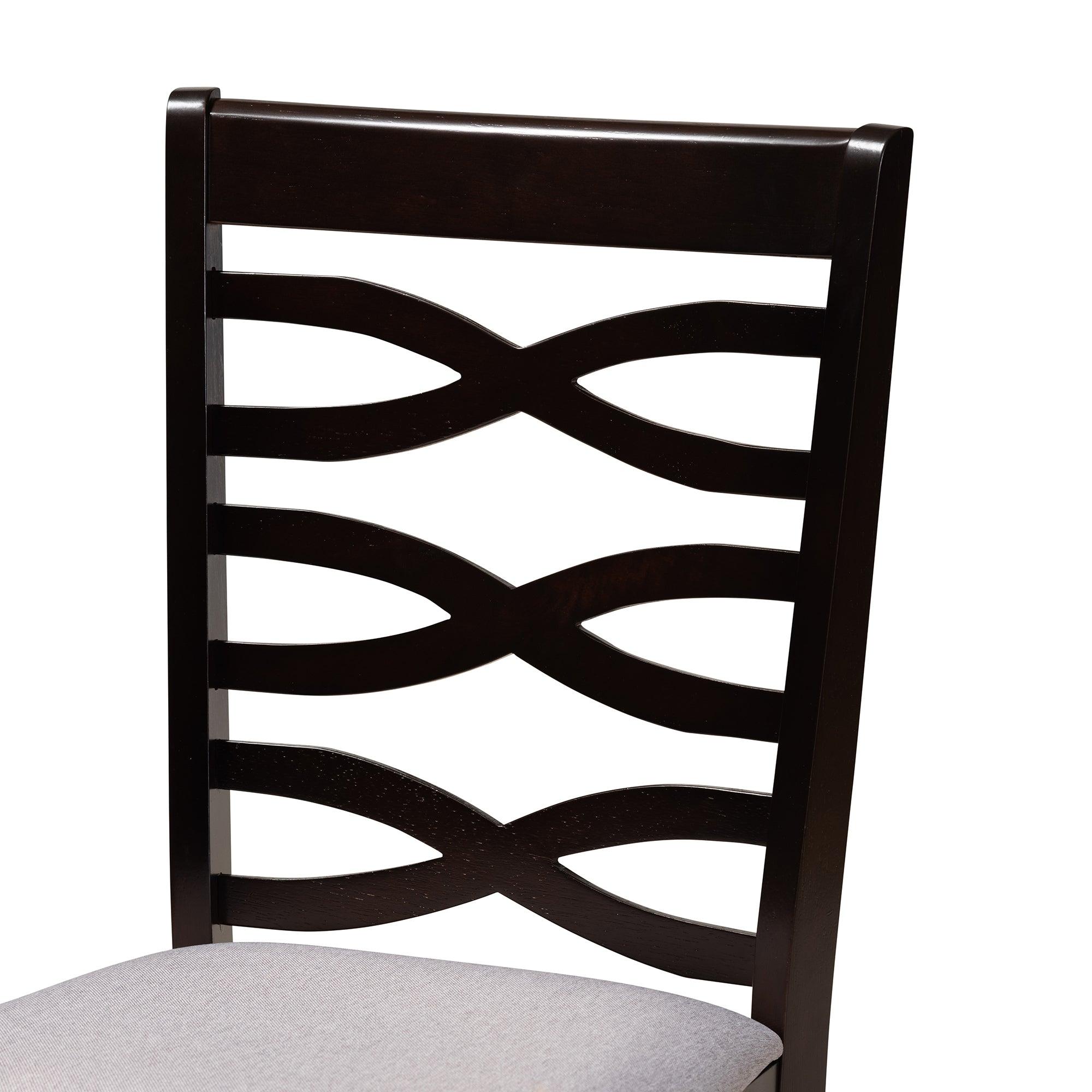 Leda Modern and Contemporary Fabric Upholstered and Finished Wood 5-Piece Dining Set