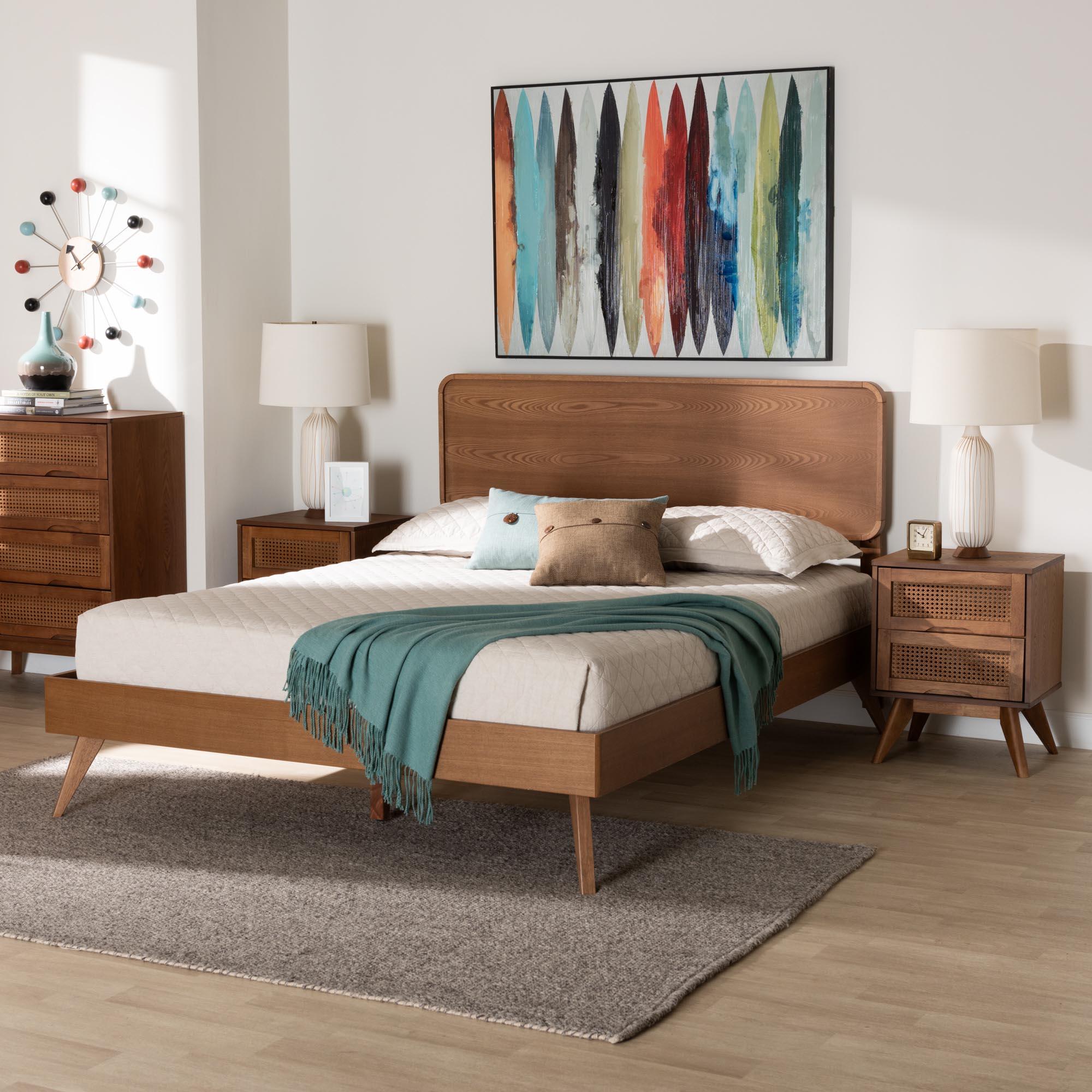 Demeter Mid-Century Modern Finished Wood 3-Piece Bedroom Set