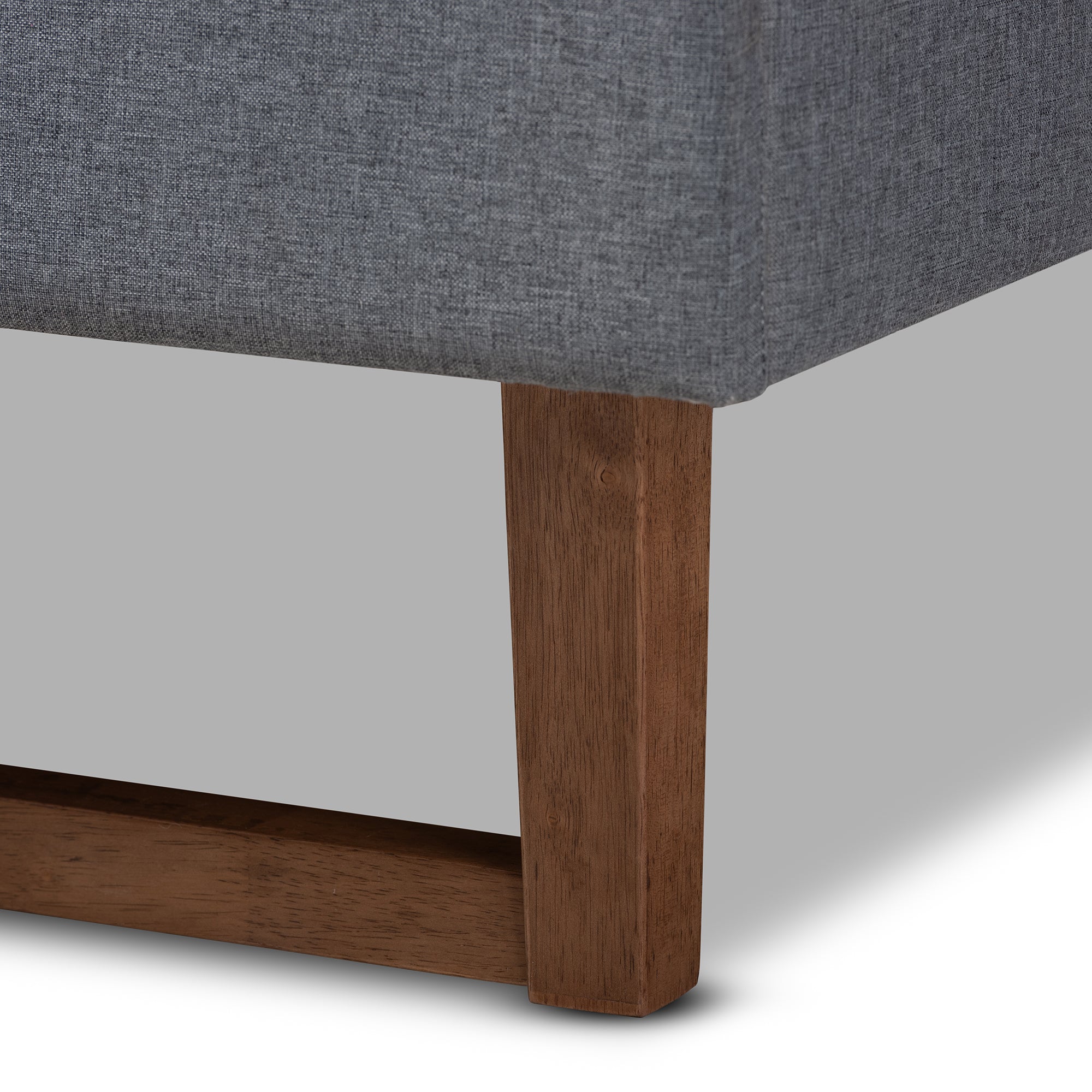 Liliya Mid-Century Modern Dark Fabric Upholstered Finished Wood Platform Bed