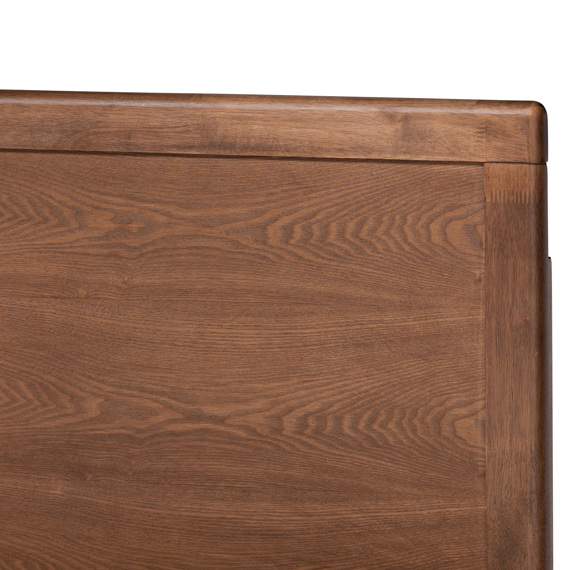 Allegra Mid-Century Modern Dark Fabric Upholstered and Ash Finished Wood Platform Bed