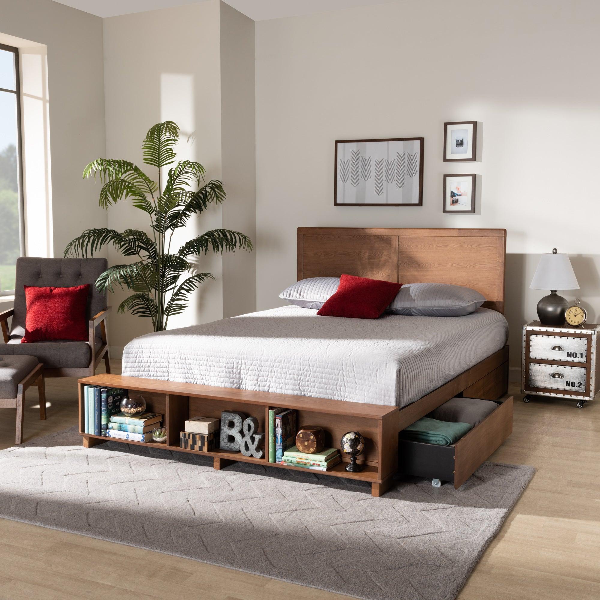 Tamsin Modern Transitional Ash Finished Wood 4-Drawer Platform Storage Bed