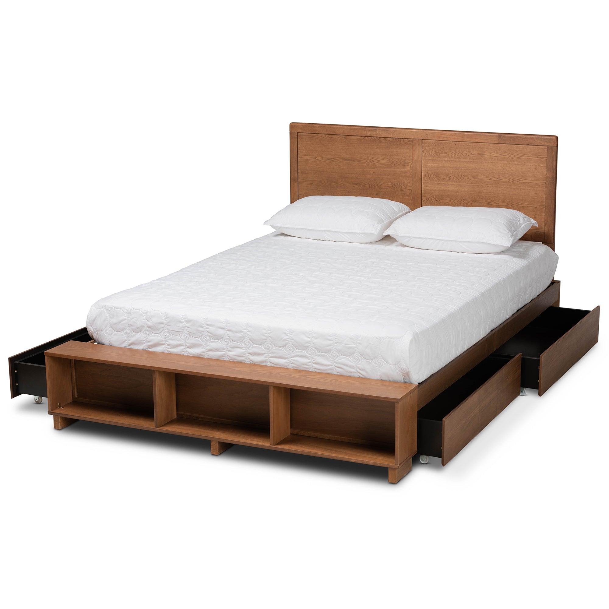 Tamsin Modern Transitional Ash Finished Wood 4-Drawer Platform Storage Bed