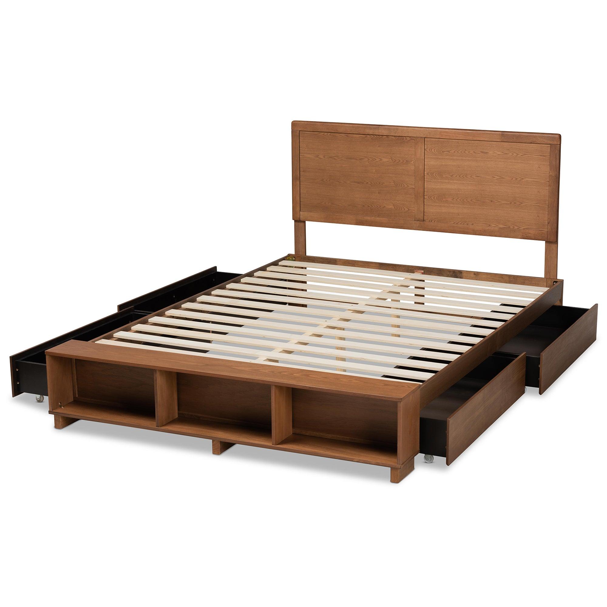 Tamsin Modern Transitional Ash Finished Wood 4-Drawer Platform Storage Bed