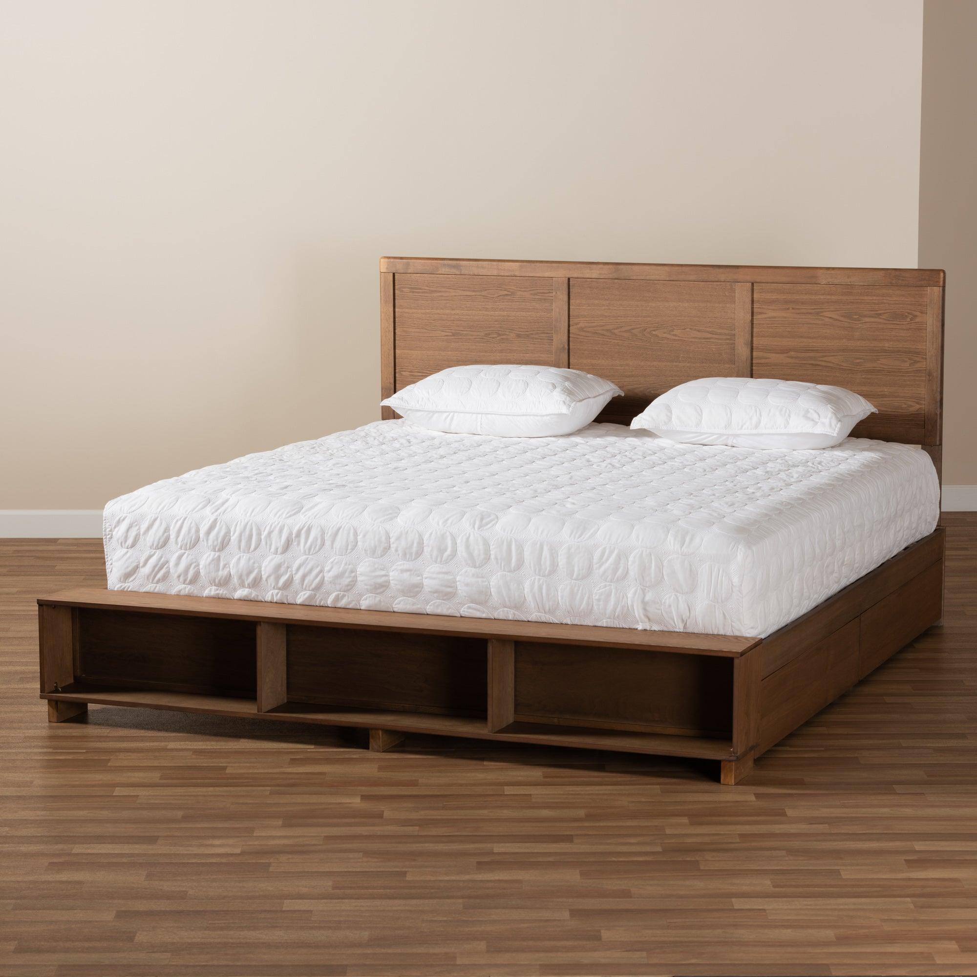 Tamsin Modern Transitional Ash Finished Wood 4-Drawer Platform Storage Bed