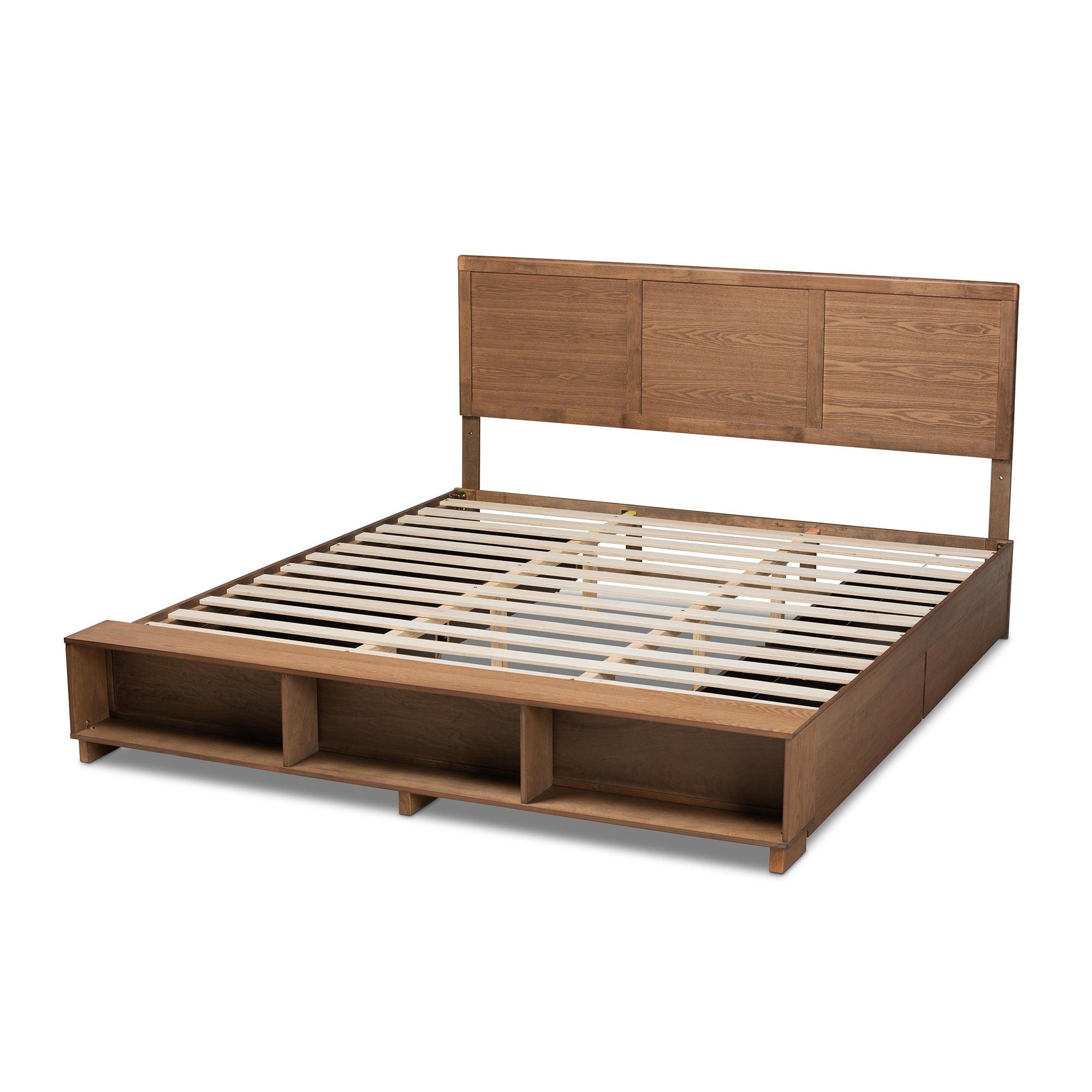 Tamsin Modern Transitional Ash Finished Wood 4-Drawer Platform Storage Bed