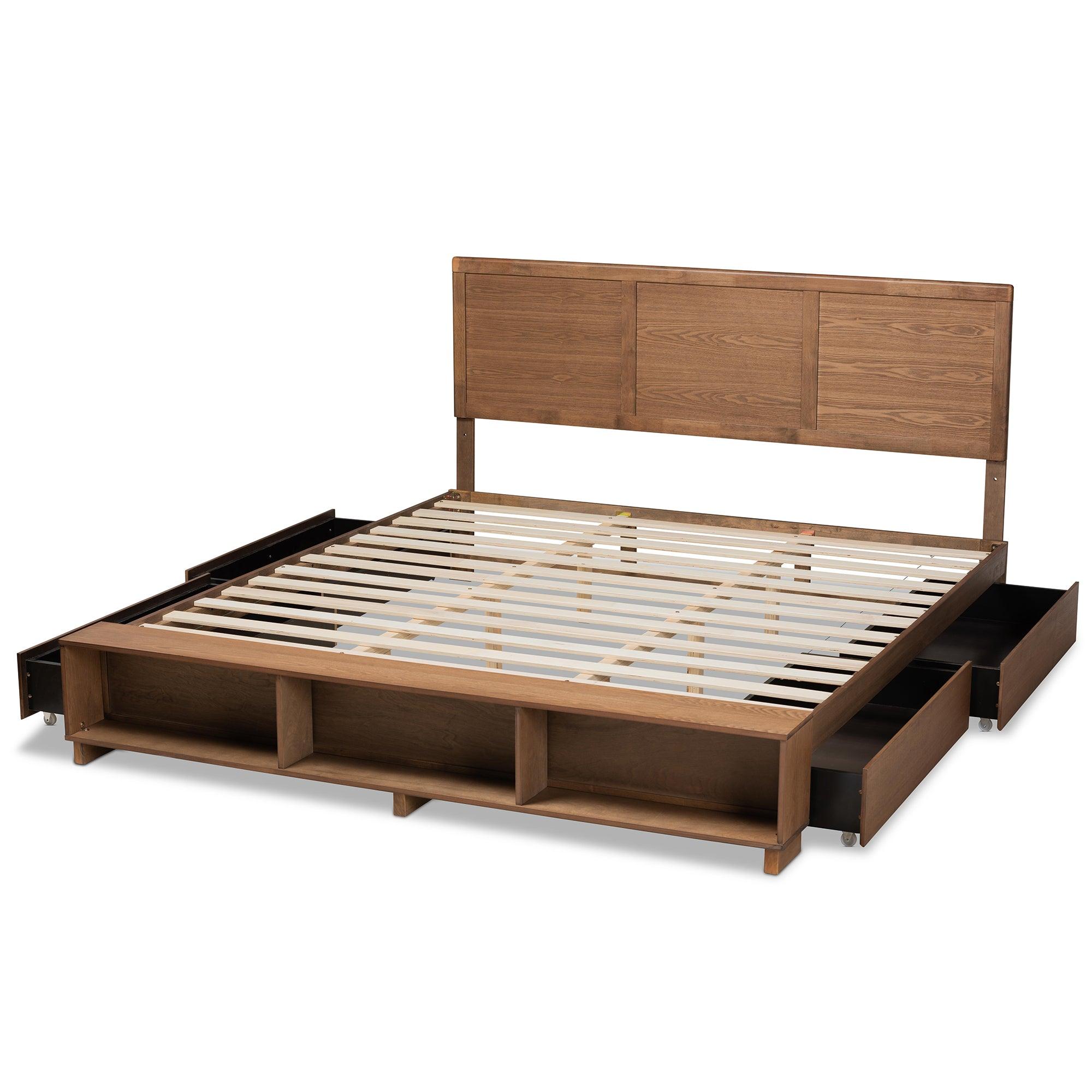Tamsin Modern Transitional Ash Finished Wood 4-Drawer Platform Storage Bed