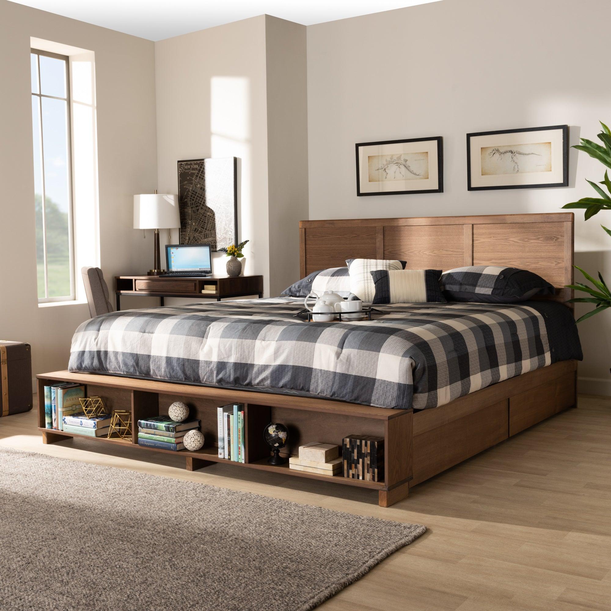 Tamsin Modern Transitional Ash Finished Wood 4-Drawer Platform Storage Bed