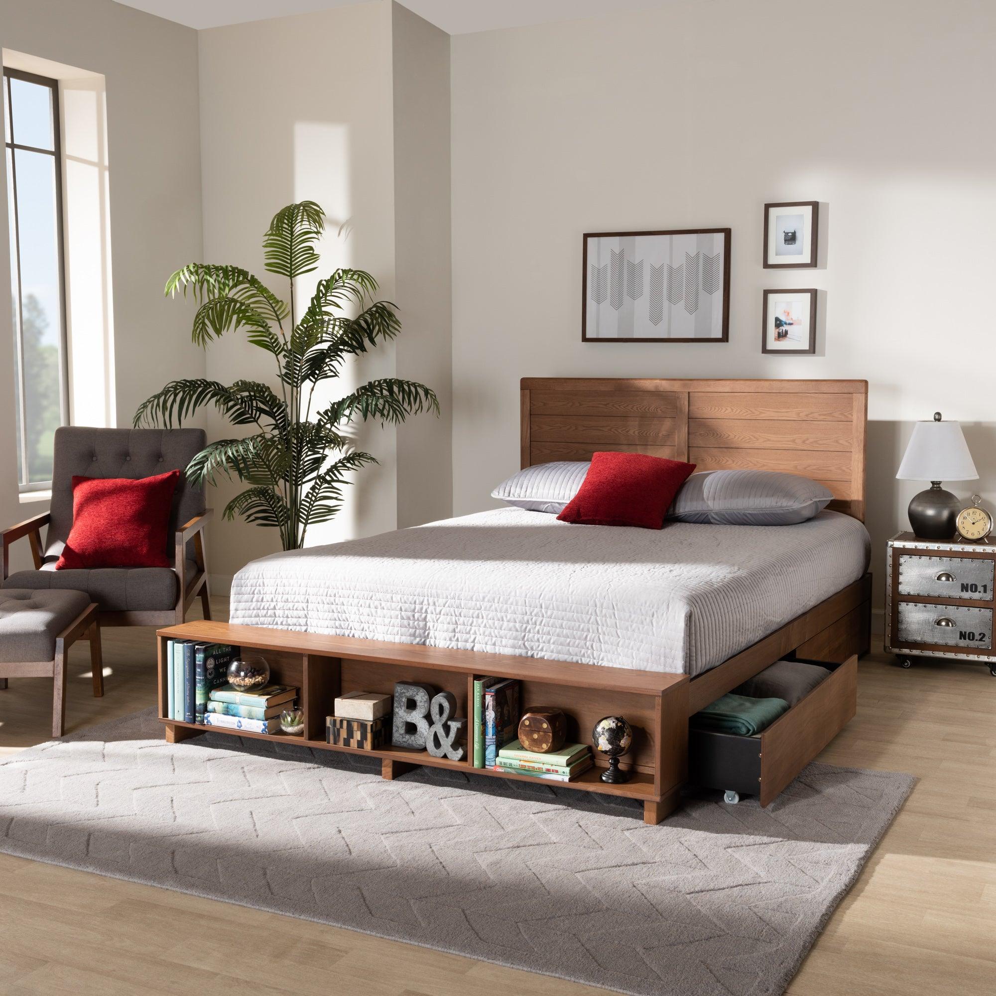 Alba Modern Transitional Ash Finished Wood 4-Drawer Platform Storage Bed