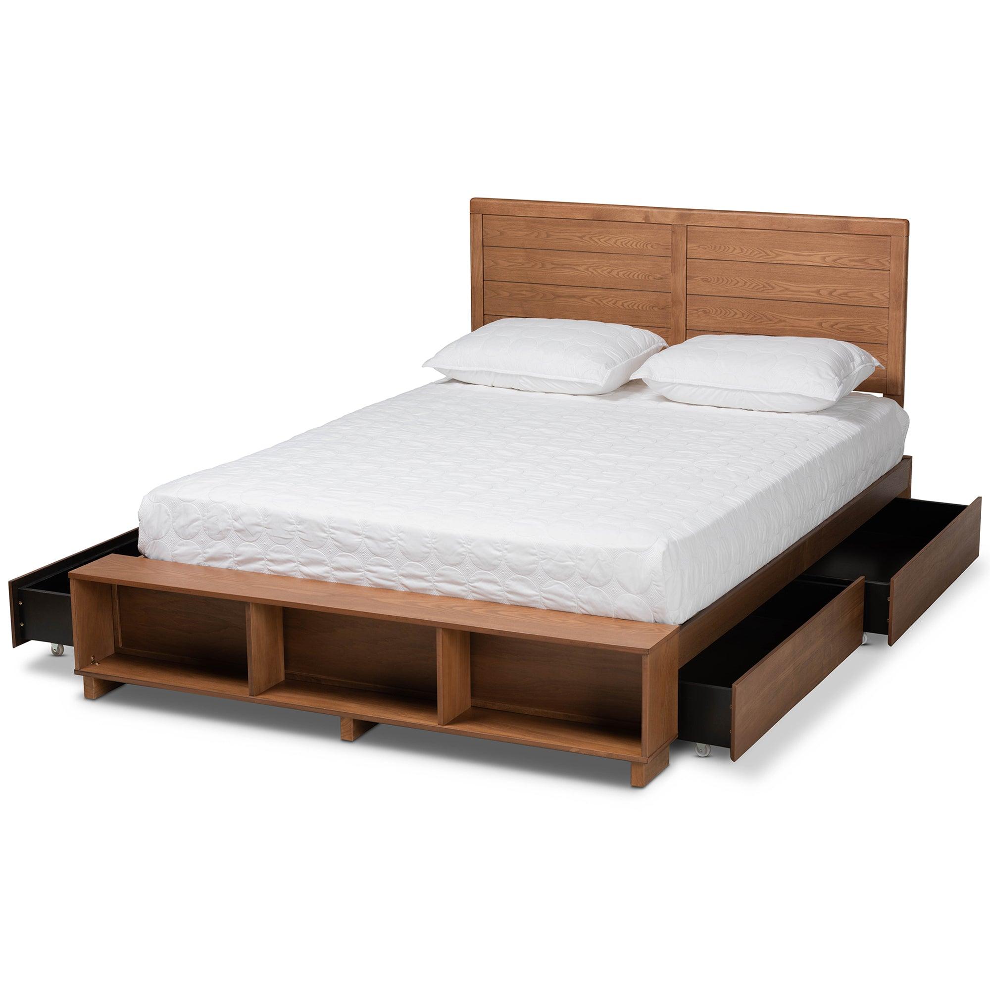Alba Modern Transitional Ash Finished Wood 4-Drawer Platform Storage Bed