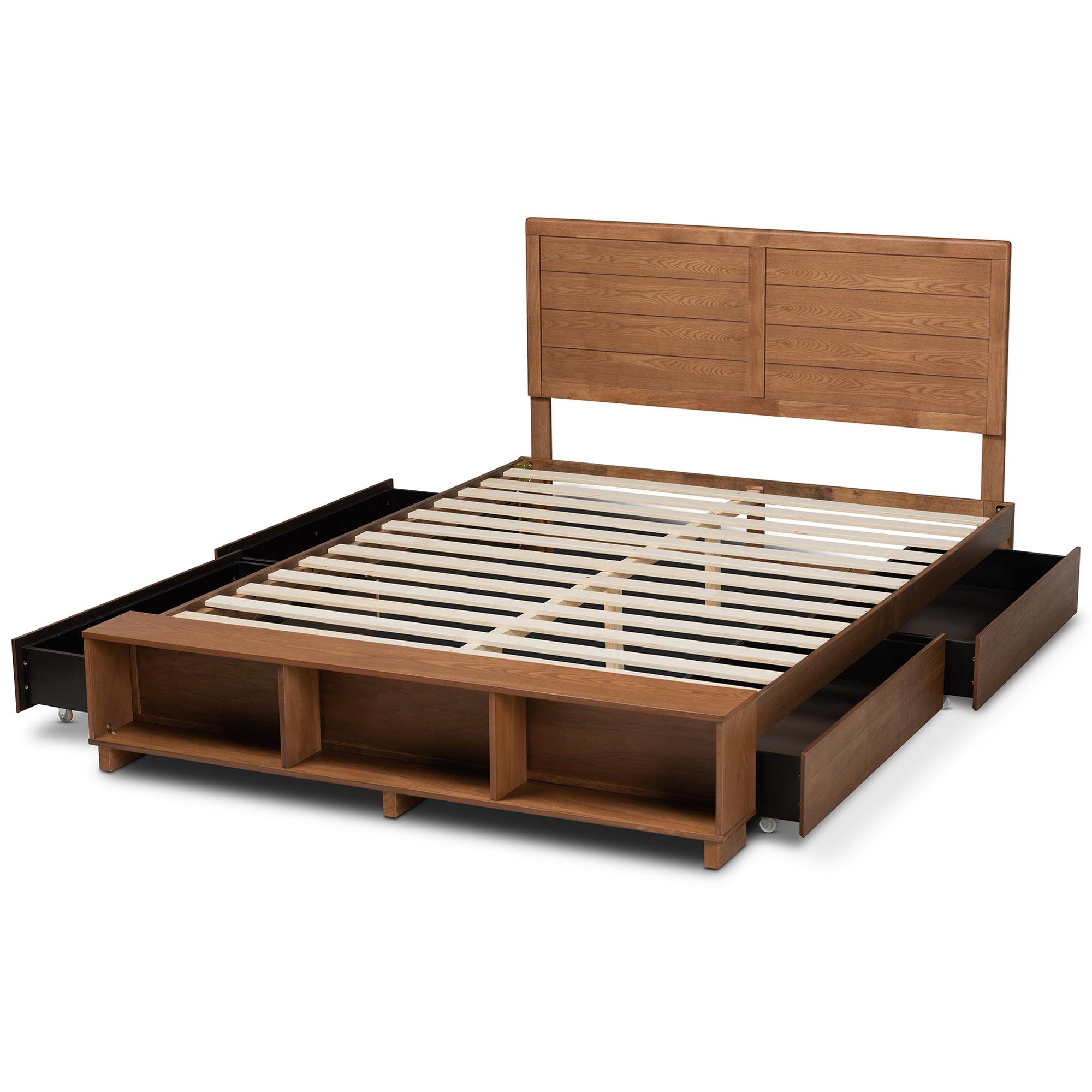 Alba Modern Transitional Ash Finished Wood 4-Drawer Platform Storage Bed