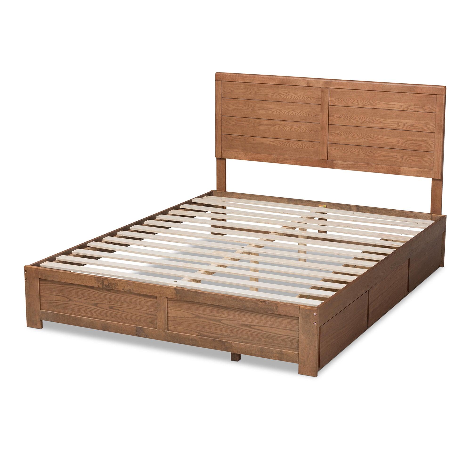 Lisa Modern and Contemporary Transitional Ash Finished Wood 3-Drawer Platform Storage Bed