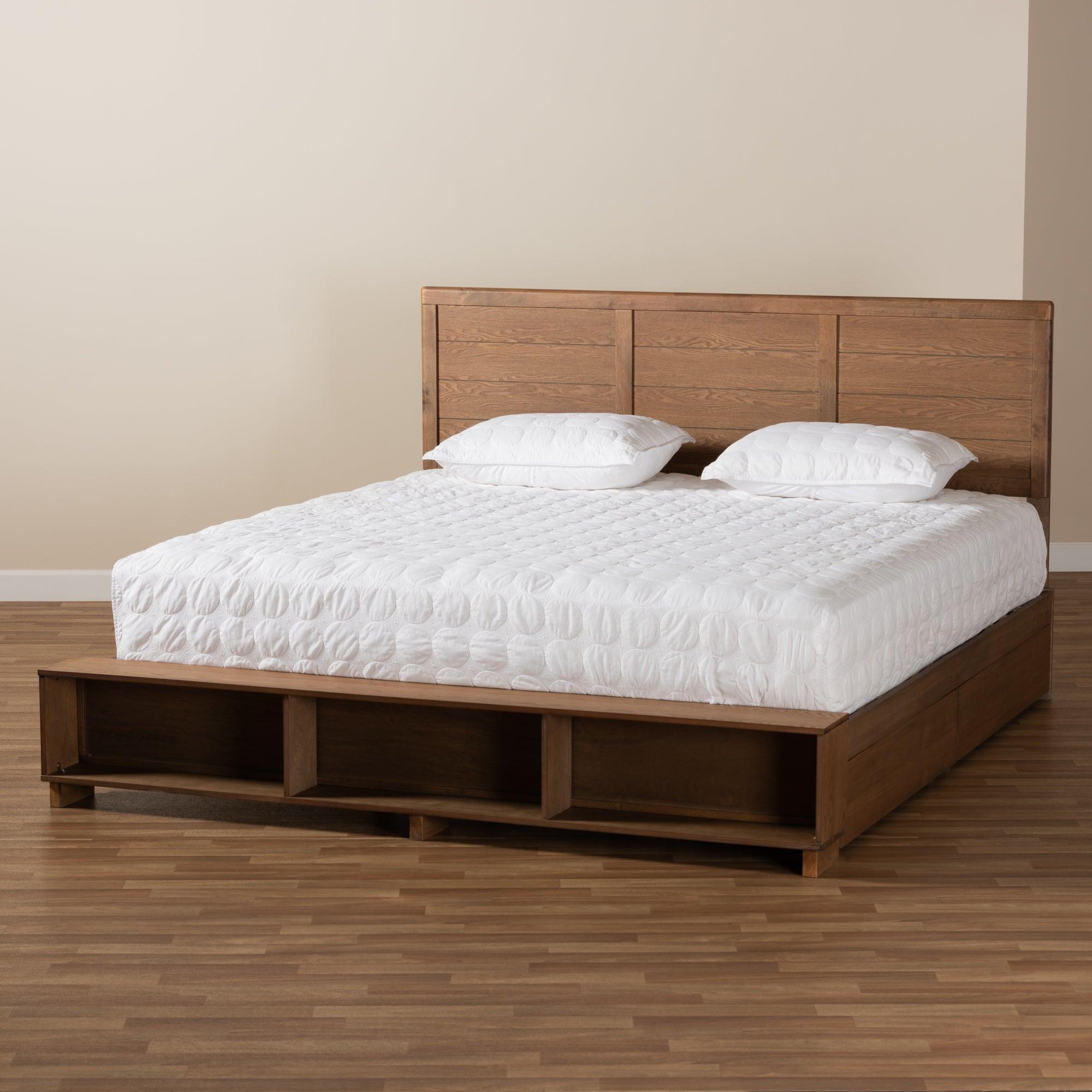 Alba Modern Transitional Ash Finished Wood 4-Drawer Platform Storage Bed