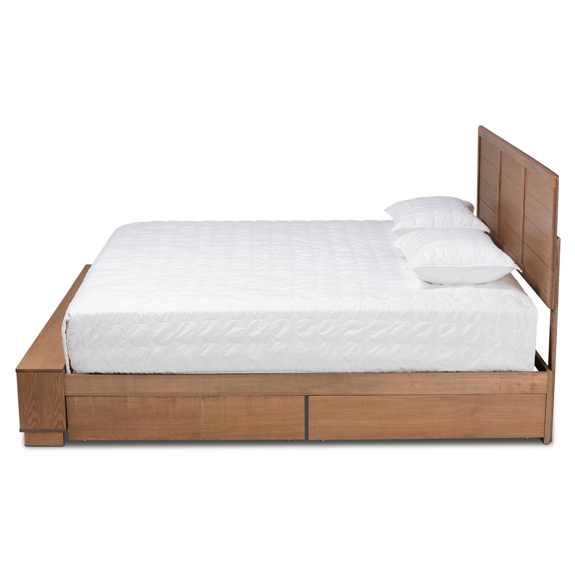 Alba Modern Transitional Ash Finished Wood 4-Drawer Platform Storage Bed