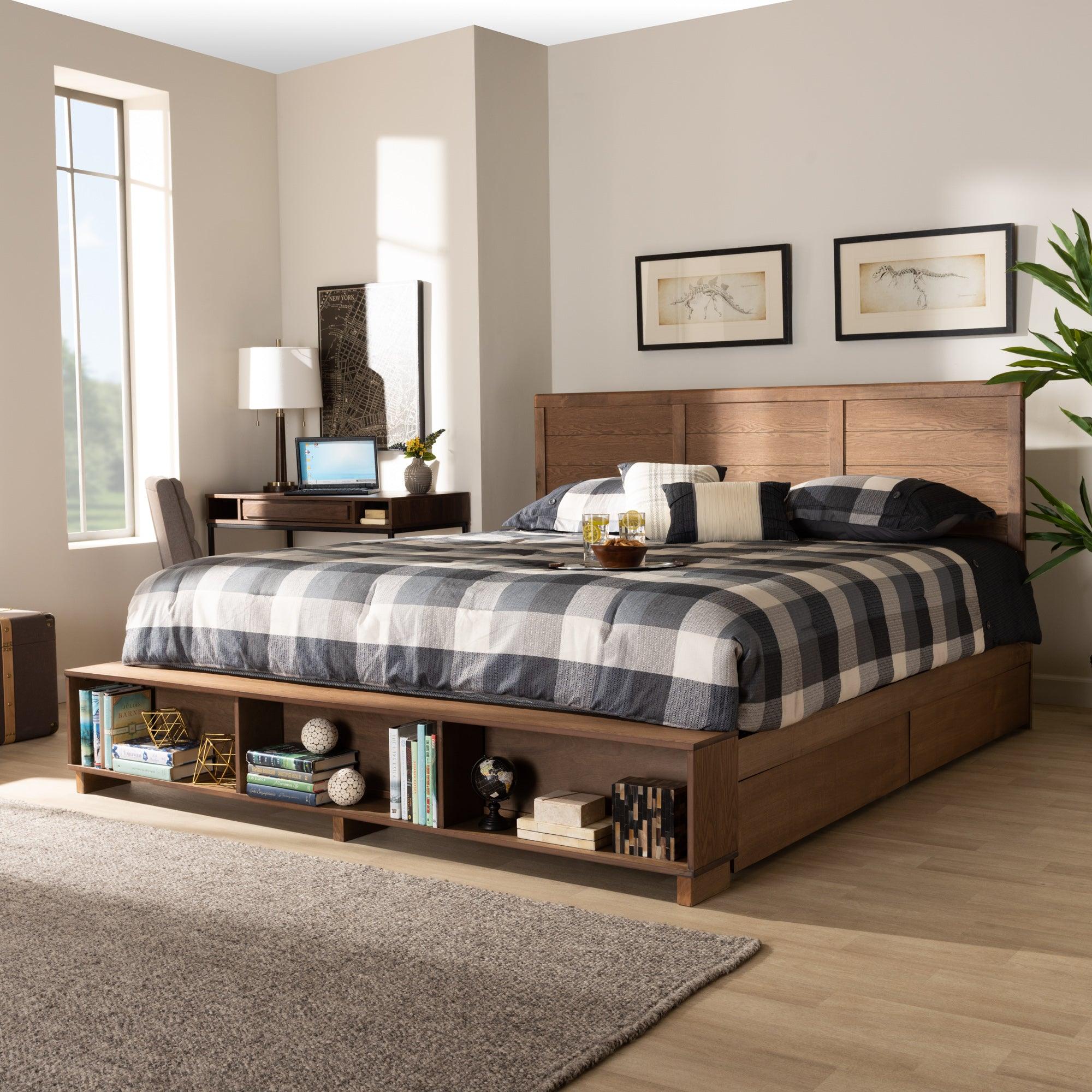 Alba Modern Transitional Ash Finished Wood 4-Drawer Platform Storage Bed