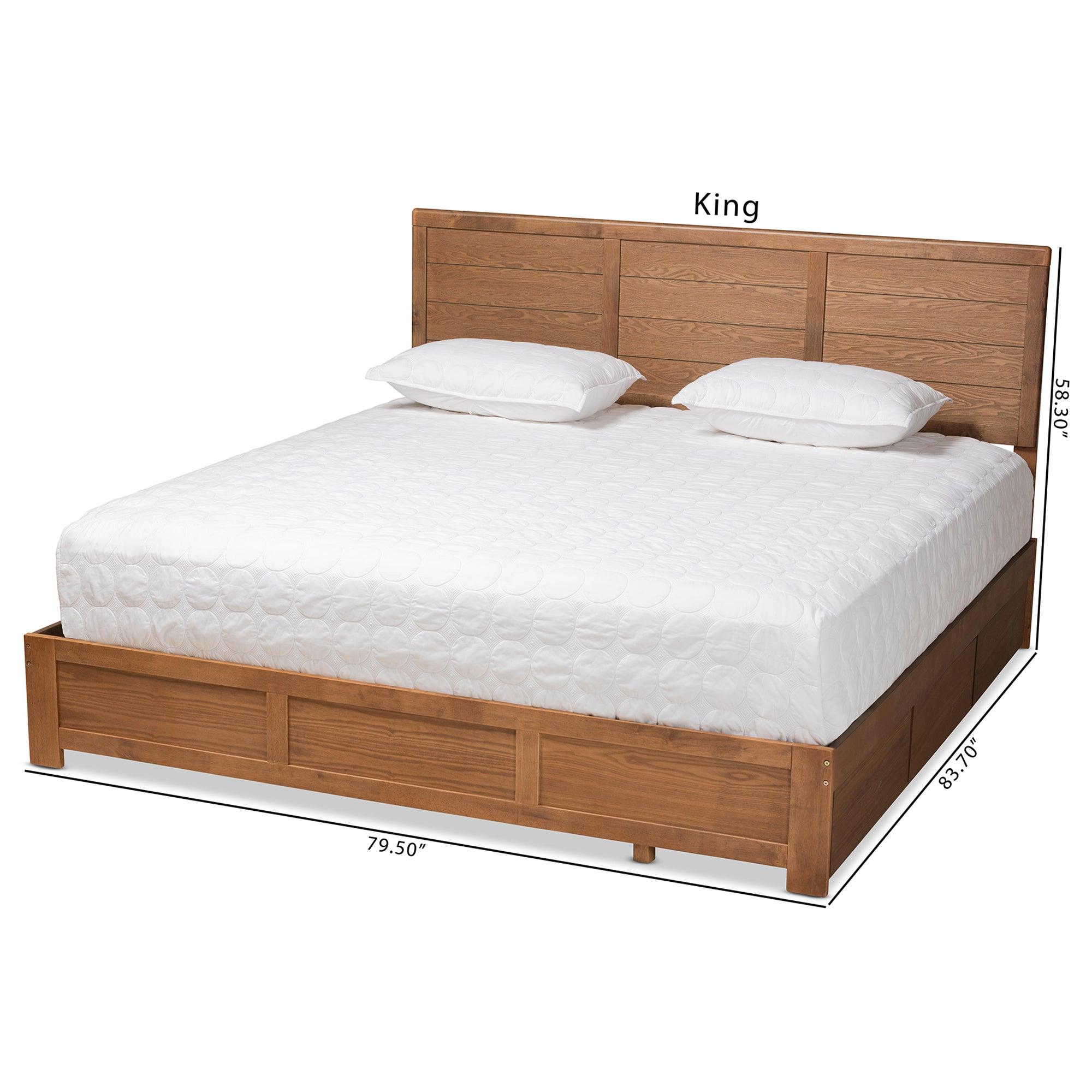Lisa Modern and Contemporary Transitional Ash Finished Wood 3-Drawer Platform Storage Bed