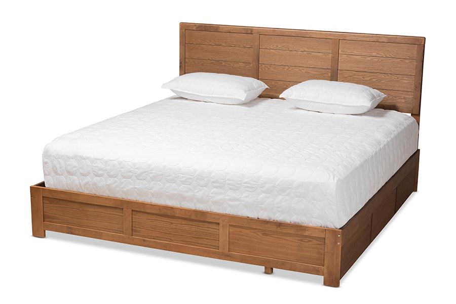 Lisa Modern and Contemporary Transitional Ash Finished Wood 3-Drawer Platform Storage Bed