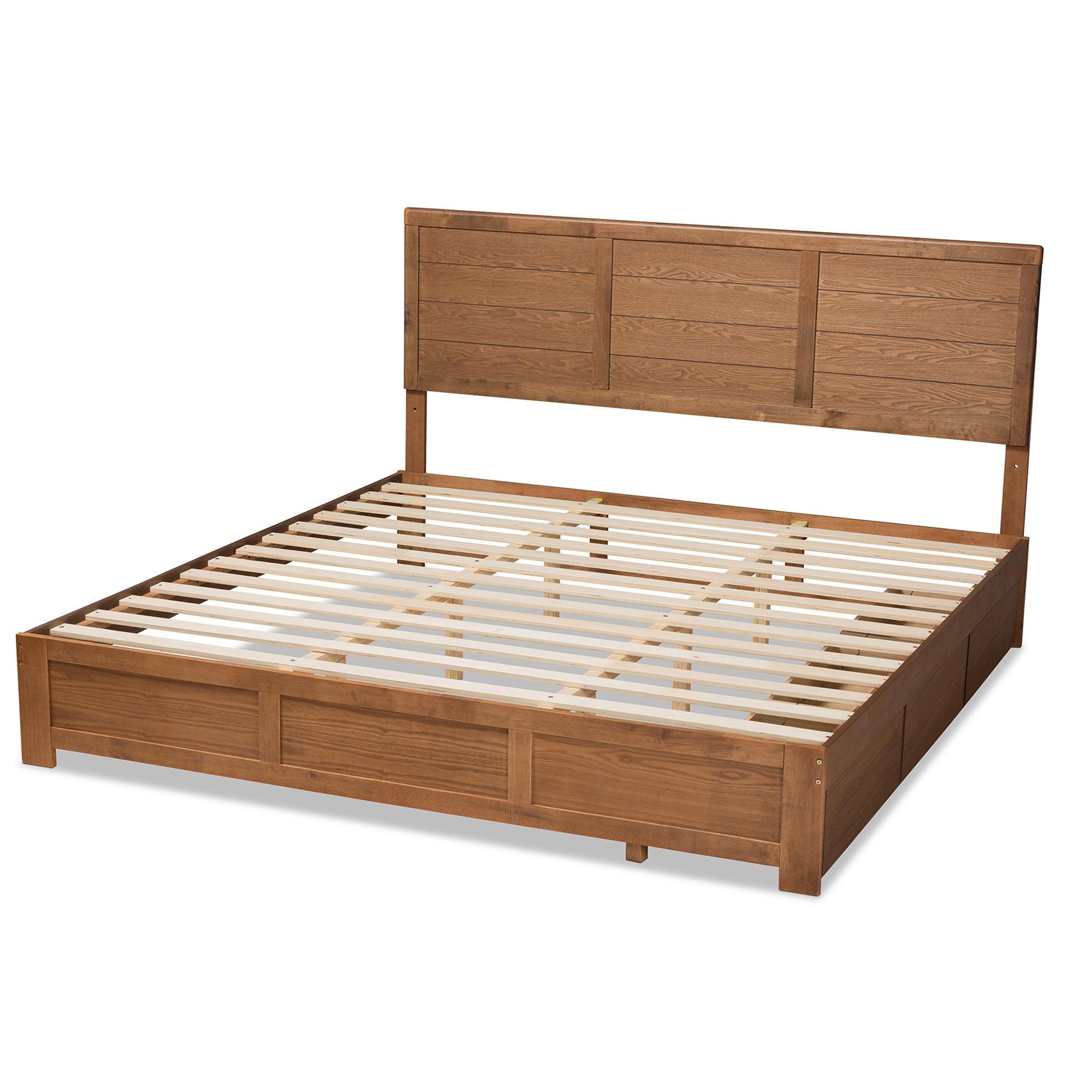 Lisa Modern and Contemporary Transitional Ash Finished Wood 3-Drawer Platform Storage Bed