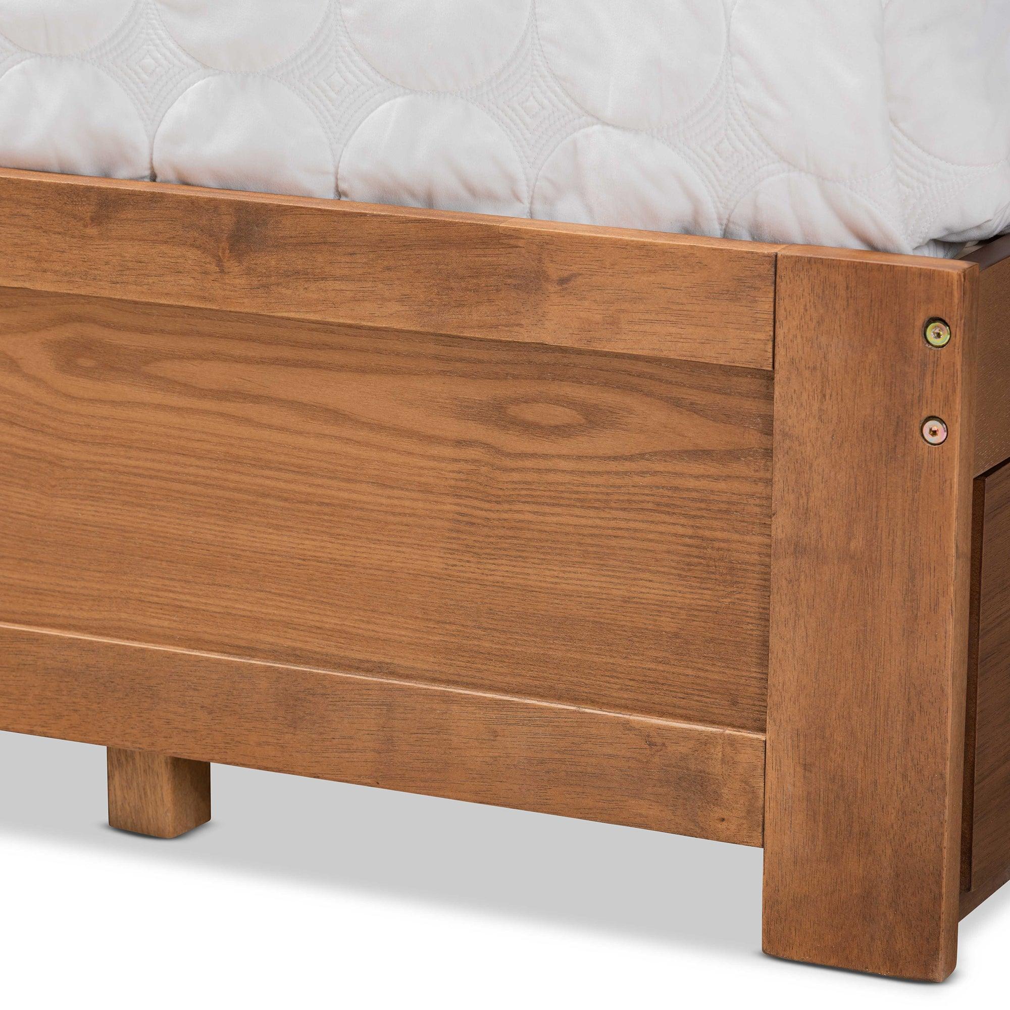 Lisa Modern and Contemporary Transitional Ash Finished Wood 3-Drawer Platform Storage Bed
