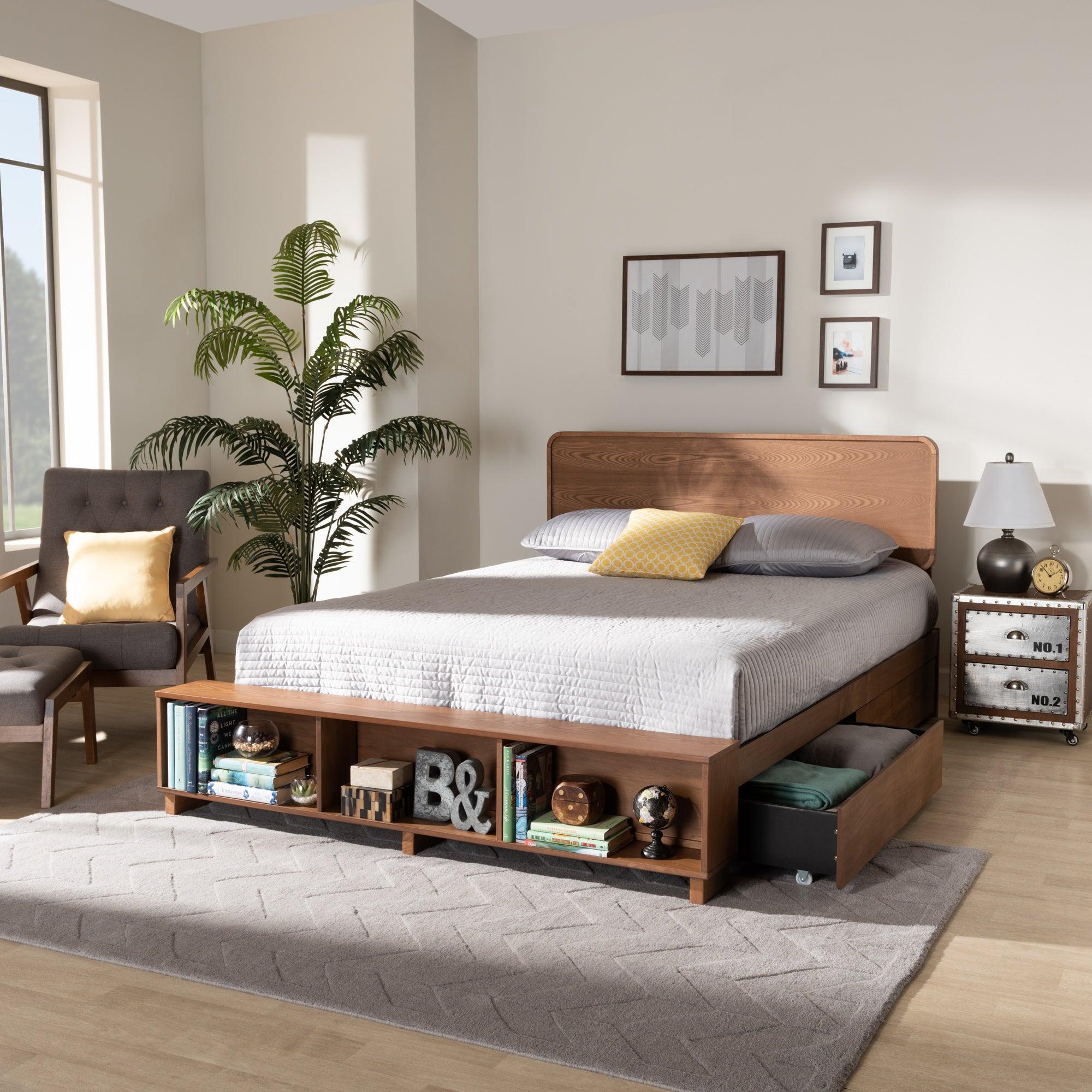 Vita Modern Transitional Ash Finished Wood 4-Drawer Platform Storage Bed