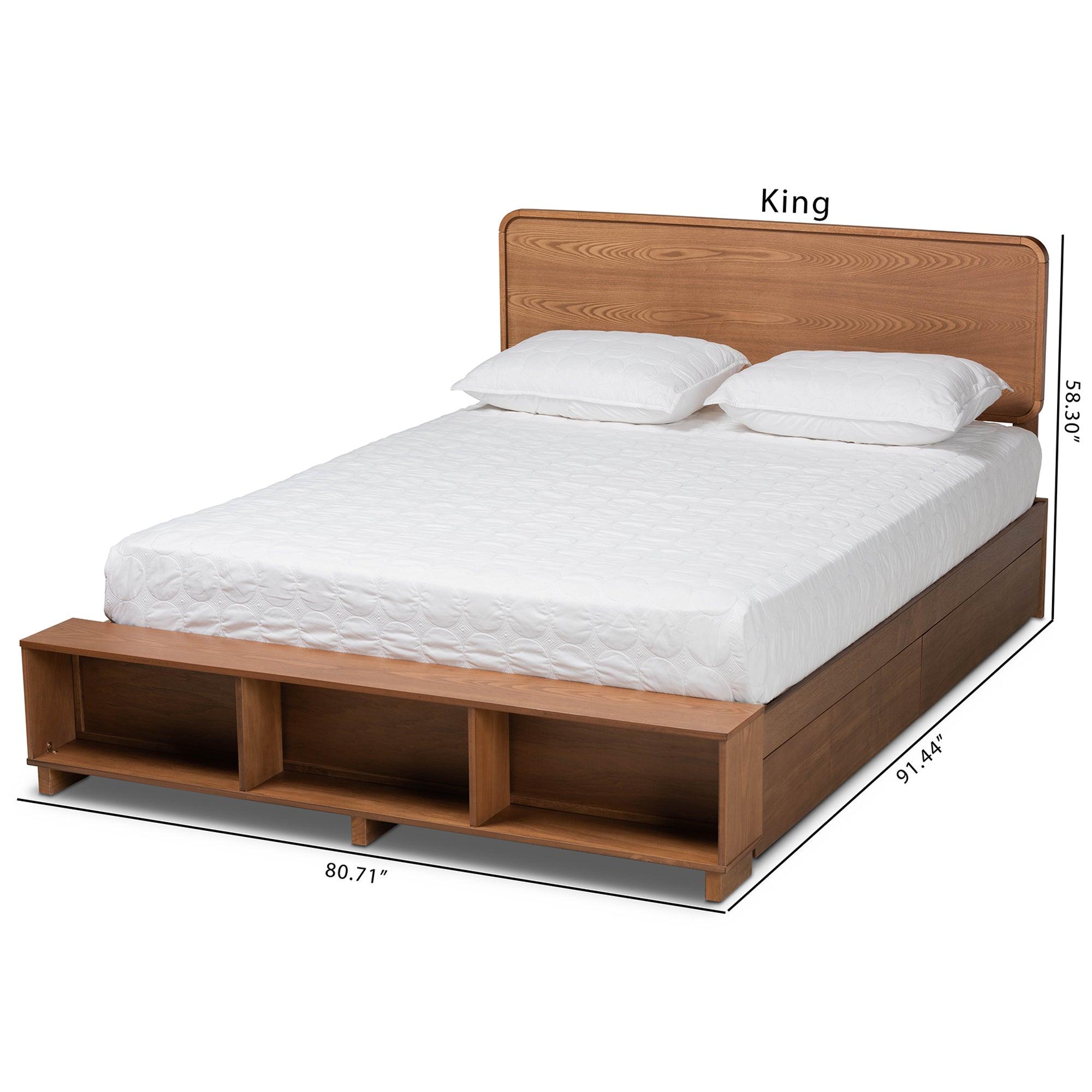 Vita Modern Transitional Ash Finished Wood 4-Drawer Platform Storage Bed
