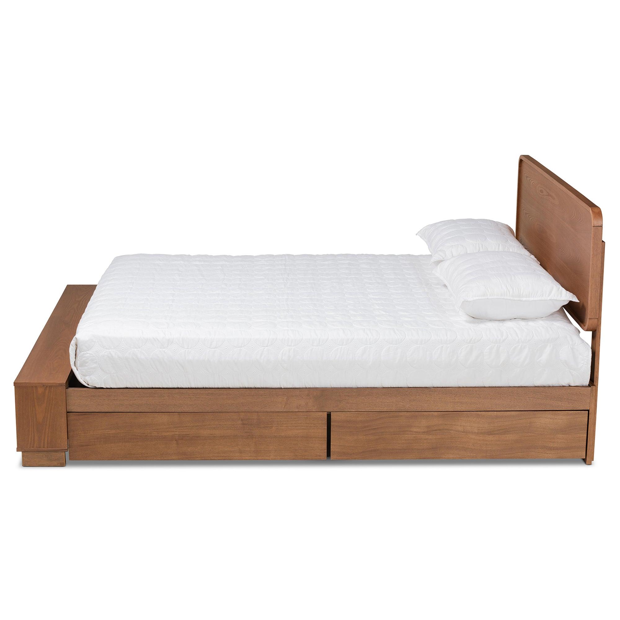 Vita Modern Transitional Ash Finished Wood 4-Drawer Platform Storage Bed