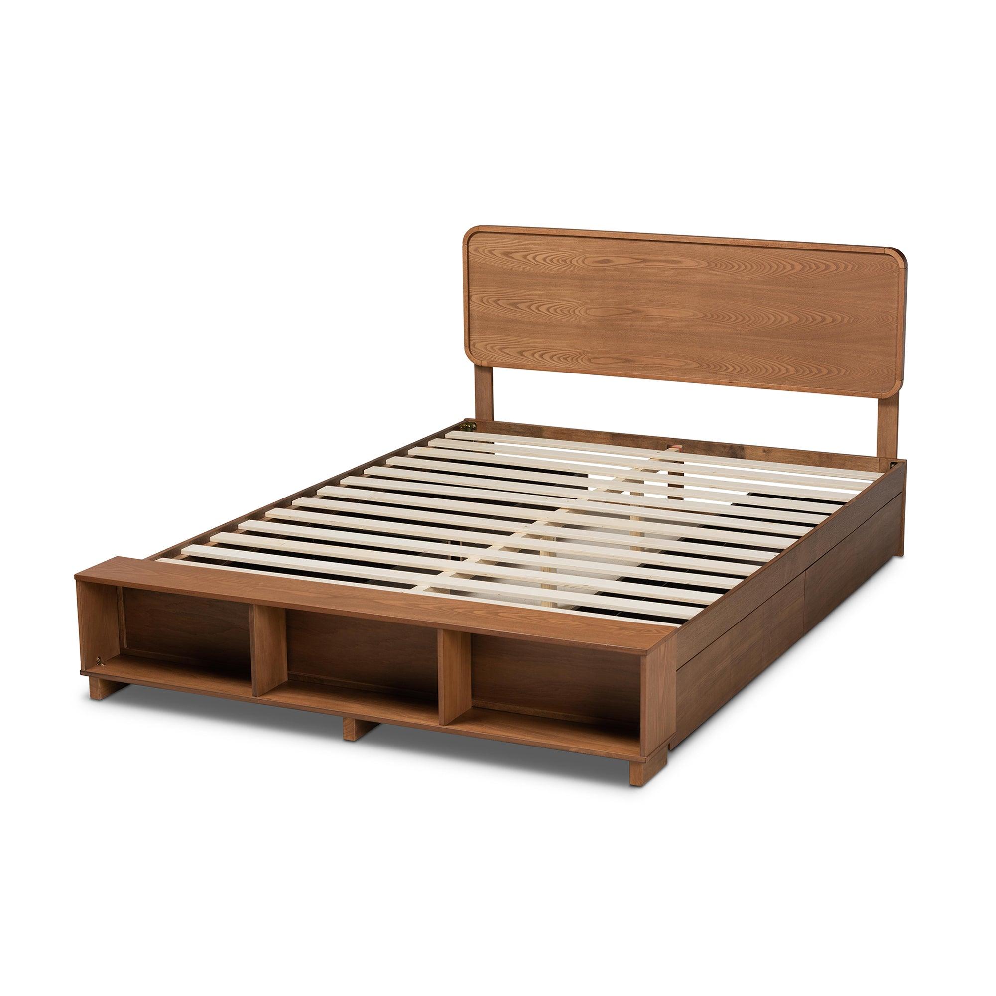 Vita Modern Transitional Ash Finished Wood 4-Drawer Platform Storage Bed
